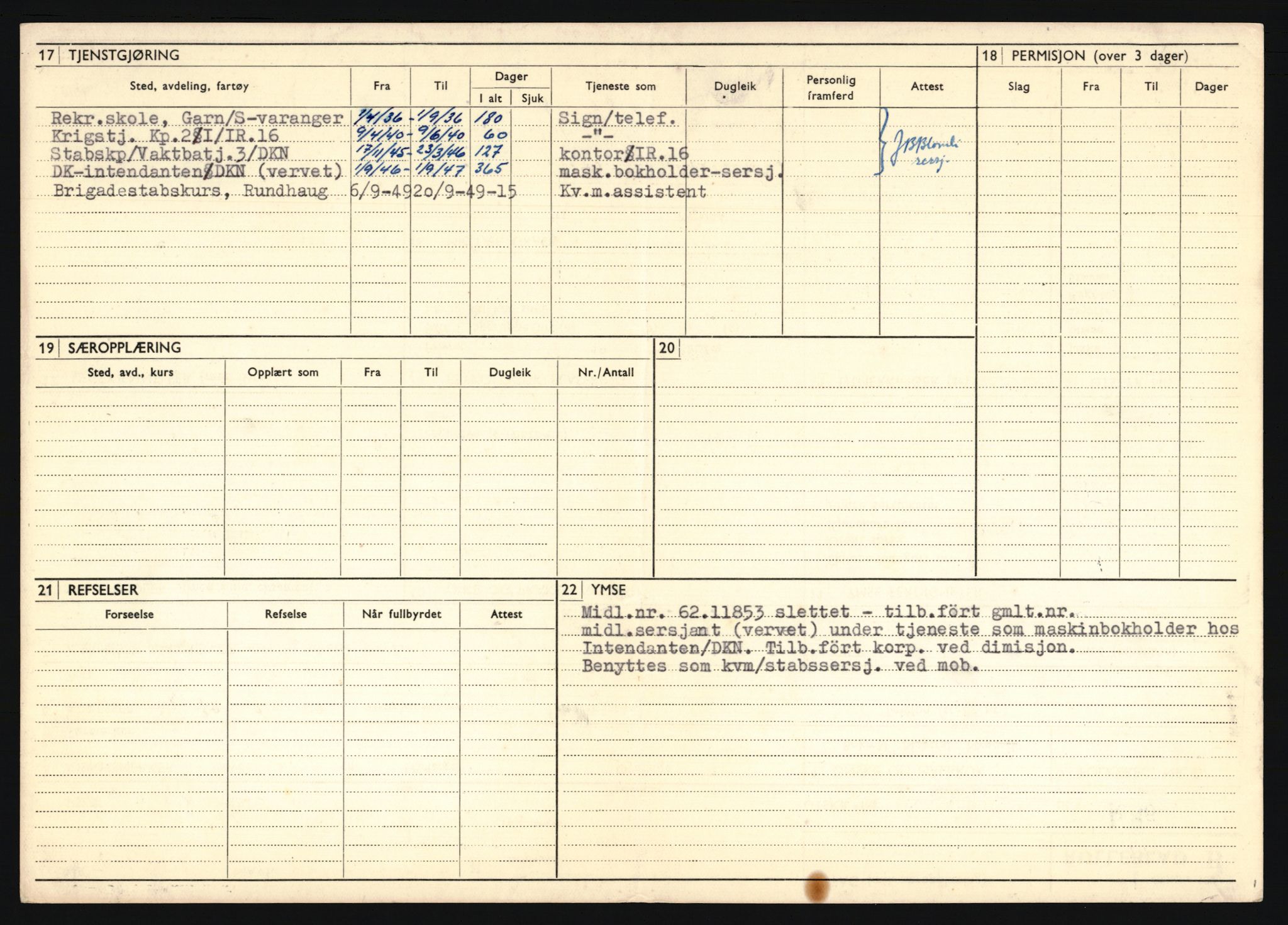 Forsvaret, Troms infanteriregiment nr. 16, AV/RA-RAFA-3146/P/Pa/L0020: Rulleblad for regimentets menige mannskaper, årsklasse 1936, 1936, p. 846