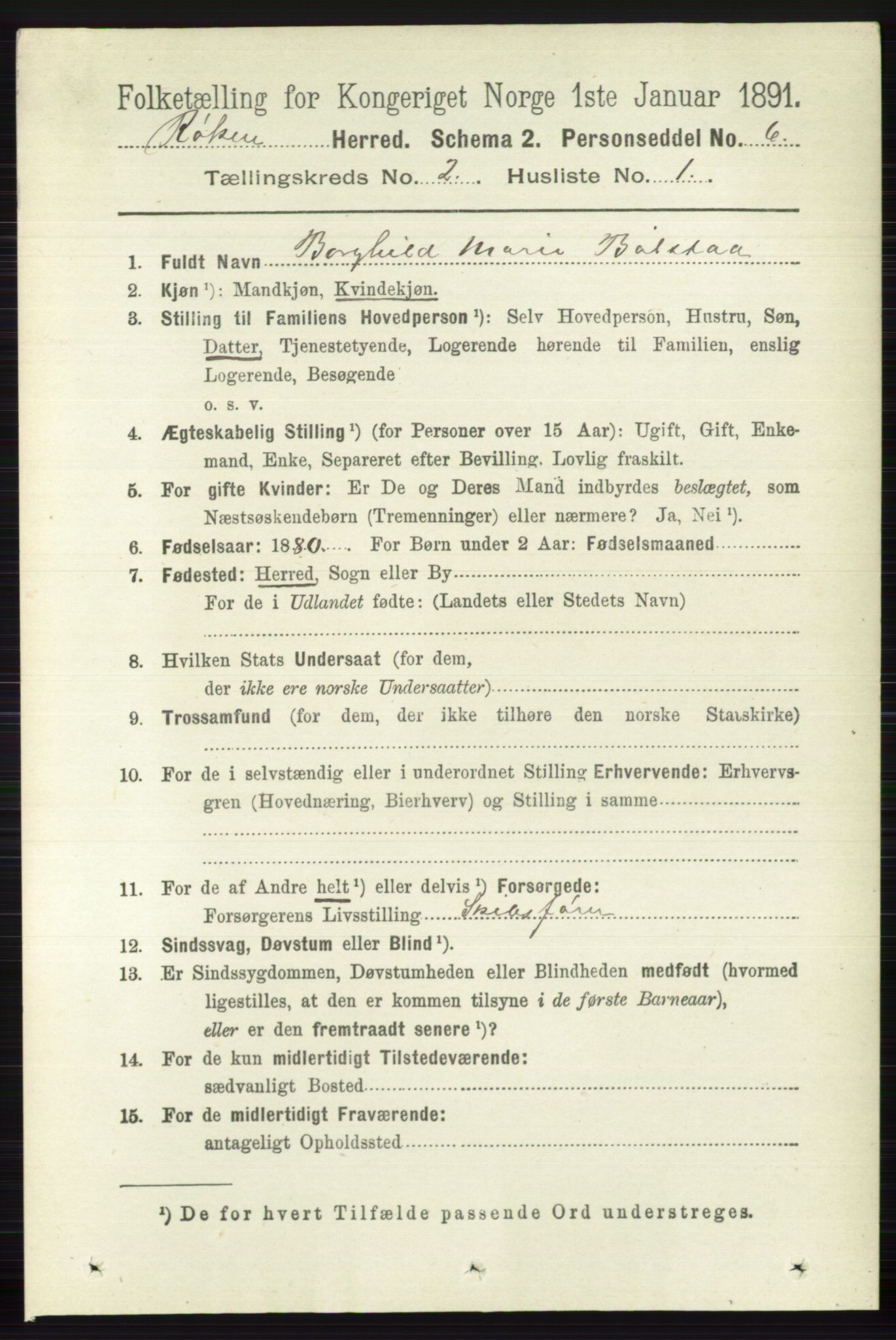 RA, 1891 census for 0627 Røyken, 1891, p. 553