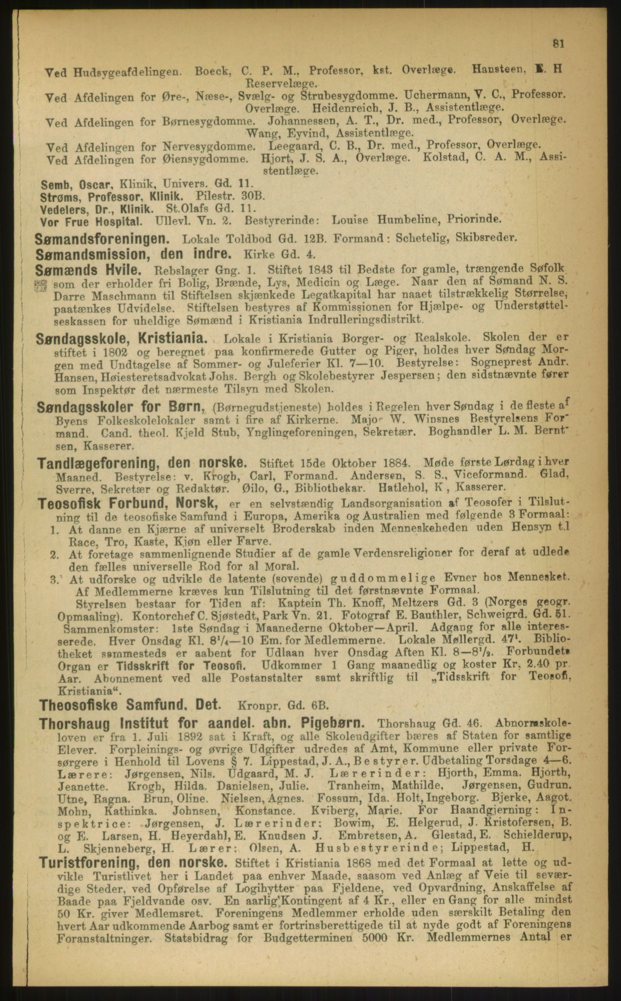 Kristiania/Oslo adressebok, PUBL/-, 1899, p. 81