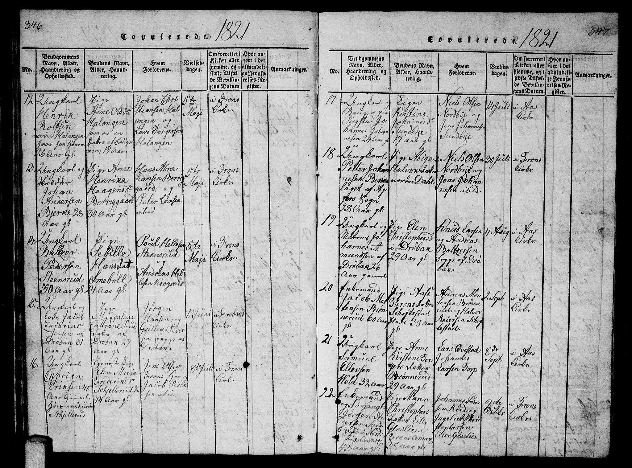 Ås prestekontor Kirkebøker, SAO/A-10894/G/Ga/L0002: Parish register (copy) no. I 2, 1820-1836, p. 346-347