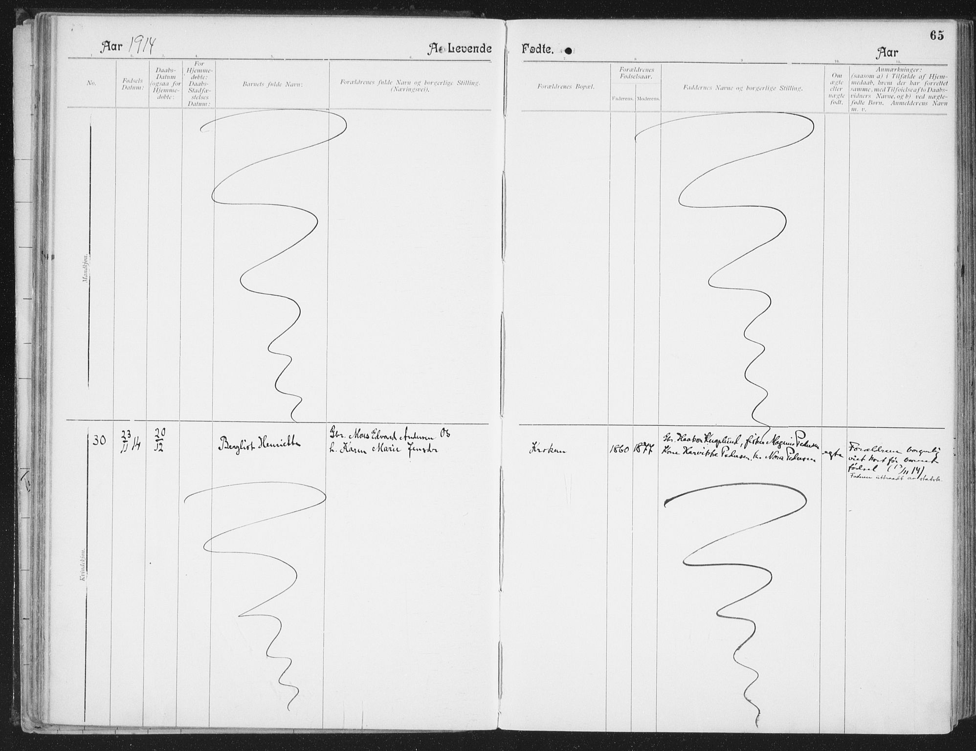 Ministerialprotokoller, klokkerbøker og fødselsregistre - Nordland, SAT/A-1459/804/L0081: Parish register (official) no. 804A02, 1901-1915, p. 65