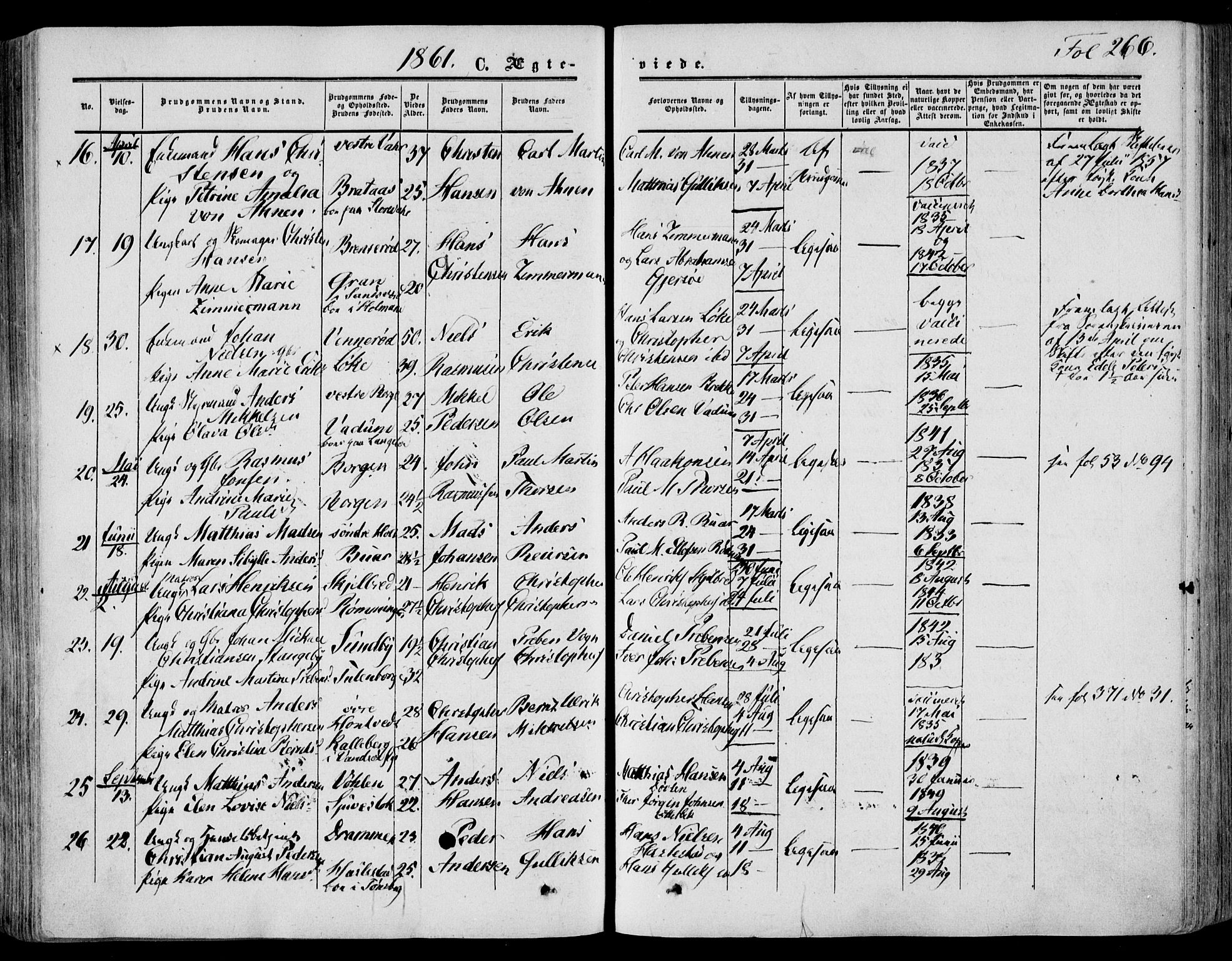 Stokke kirkebøker, SAKO/A-320/F/Fa/L0008: Parish register (official) no. I 8, 1858-1871, p. 266