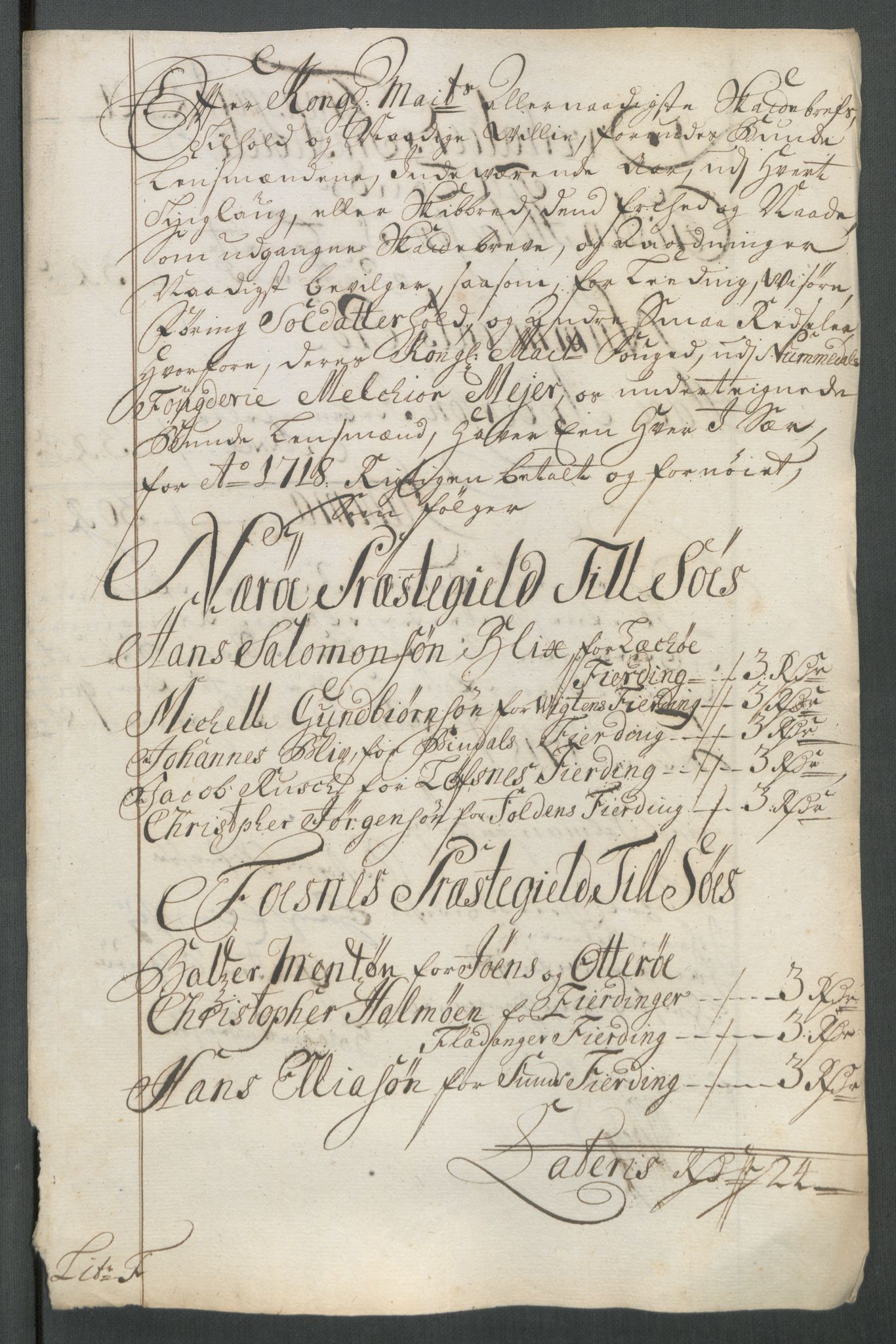 Rentekammeret inntil 1814, Reviderte regnskaper, Fogderegnskap, AV/RA-EA-4092/R64/L4439: Fogderegnskap Namdal, 1718, p. 204