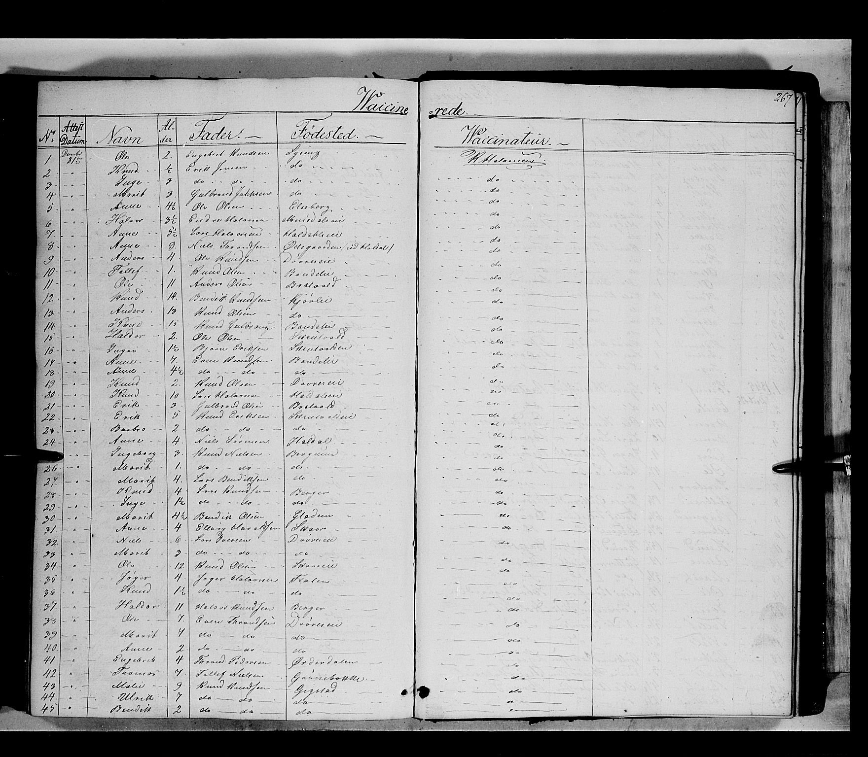 Nord-Aurdal prestekontor, SAH/PREST-132/H/Ha/Haa/L0007: Parish register (official) no. 7, 1842-1863, p. 267