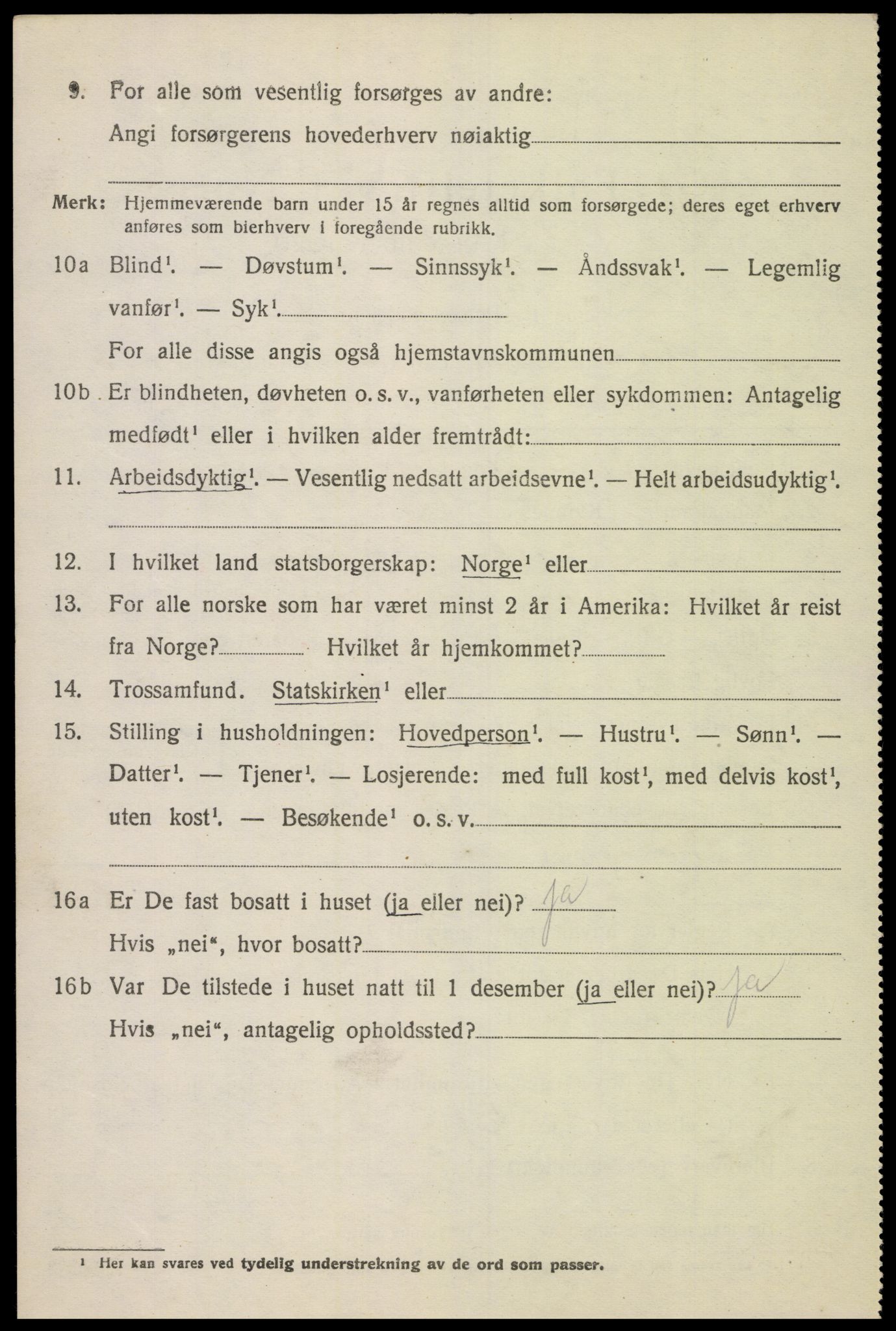 SAK, 1920 census for Grindheim, 1920, p. 906