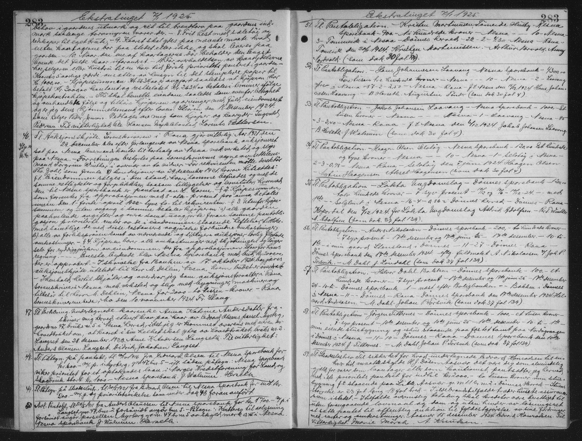 Rana sorenskriveri , AV/SAT-A-1108/1/2/2C/L0018: Mortgage book no. 18, 1923-1928, p. 283, Deed date: 07.01.1925
