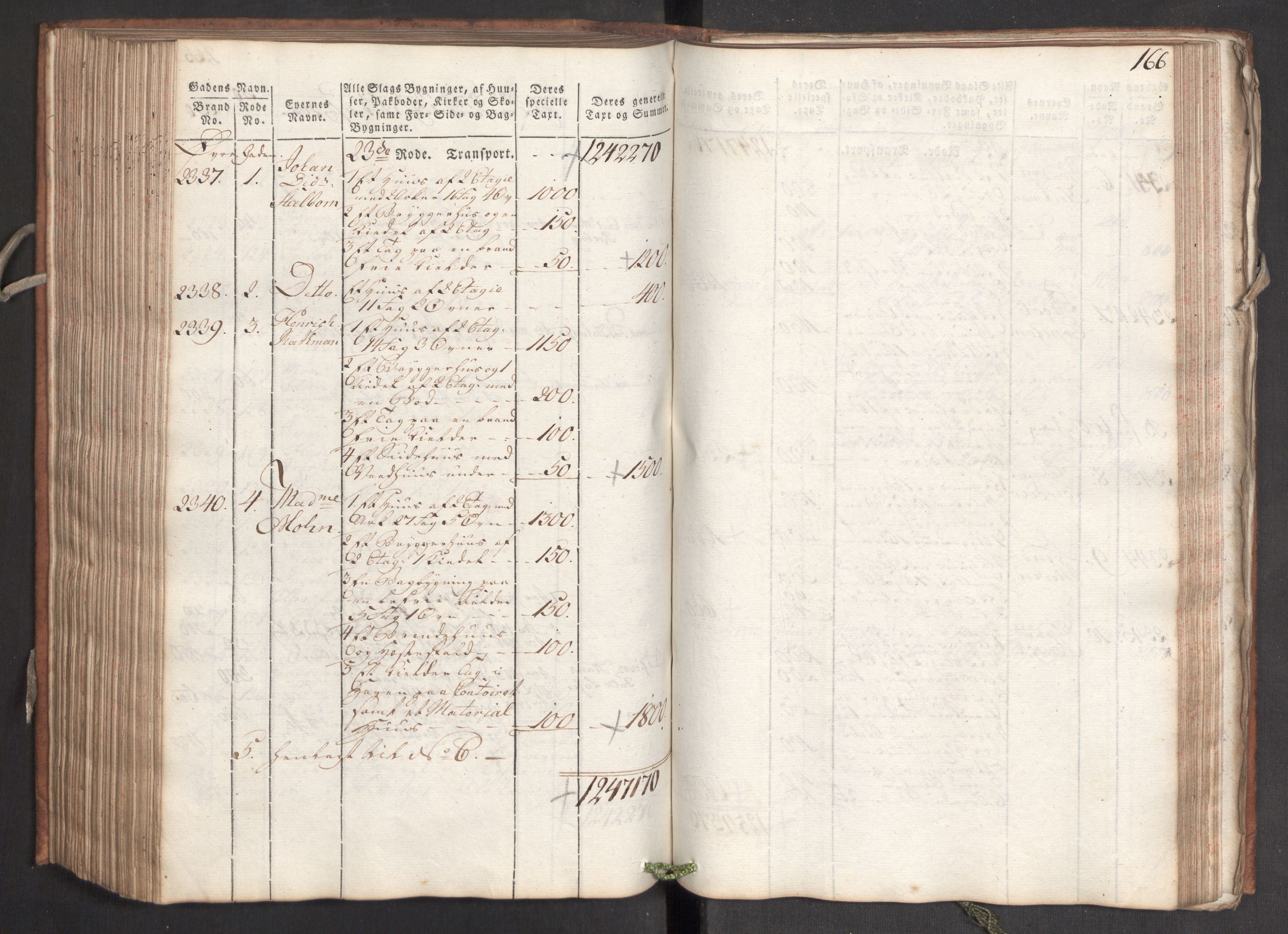 Kommersekollegiet, Brannforsikringskontoret 1767-1814, RA/EA-5458/F/Fa/L0006/0001: Bergen / Branntakstprotokoll, 1797, p. 266