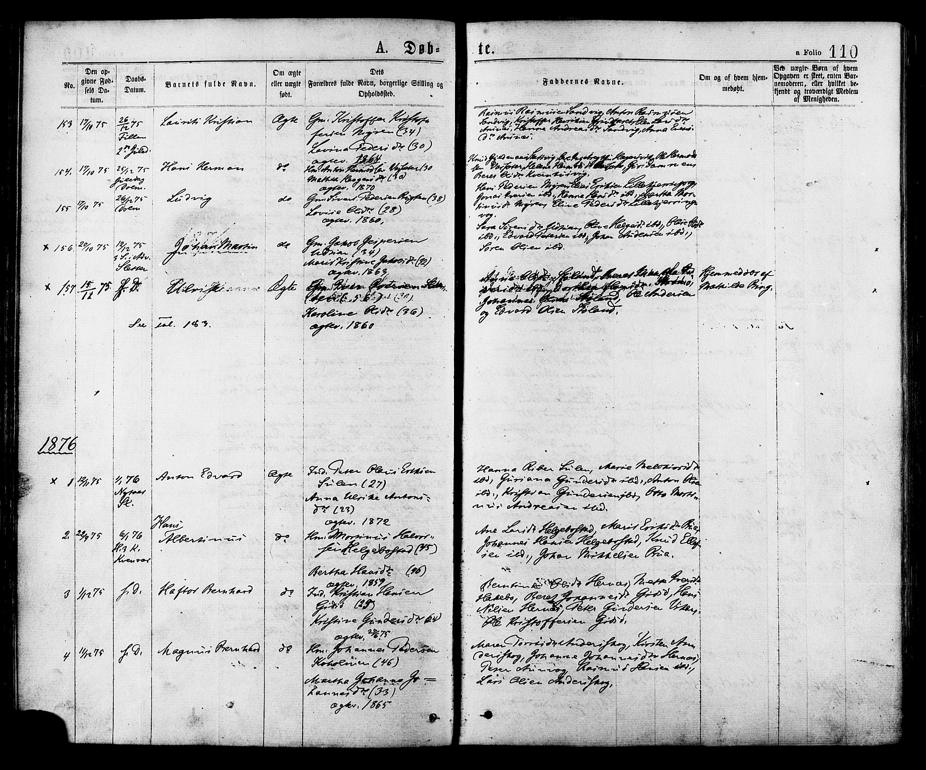 Ministerialprotokoller, klokkerbøker og fødselsregistre - Sør-Trøndelag, SAT/A-1456/634/L0532: Parish register (official) no. 634A08, 1871-1881, p. 110