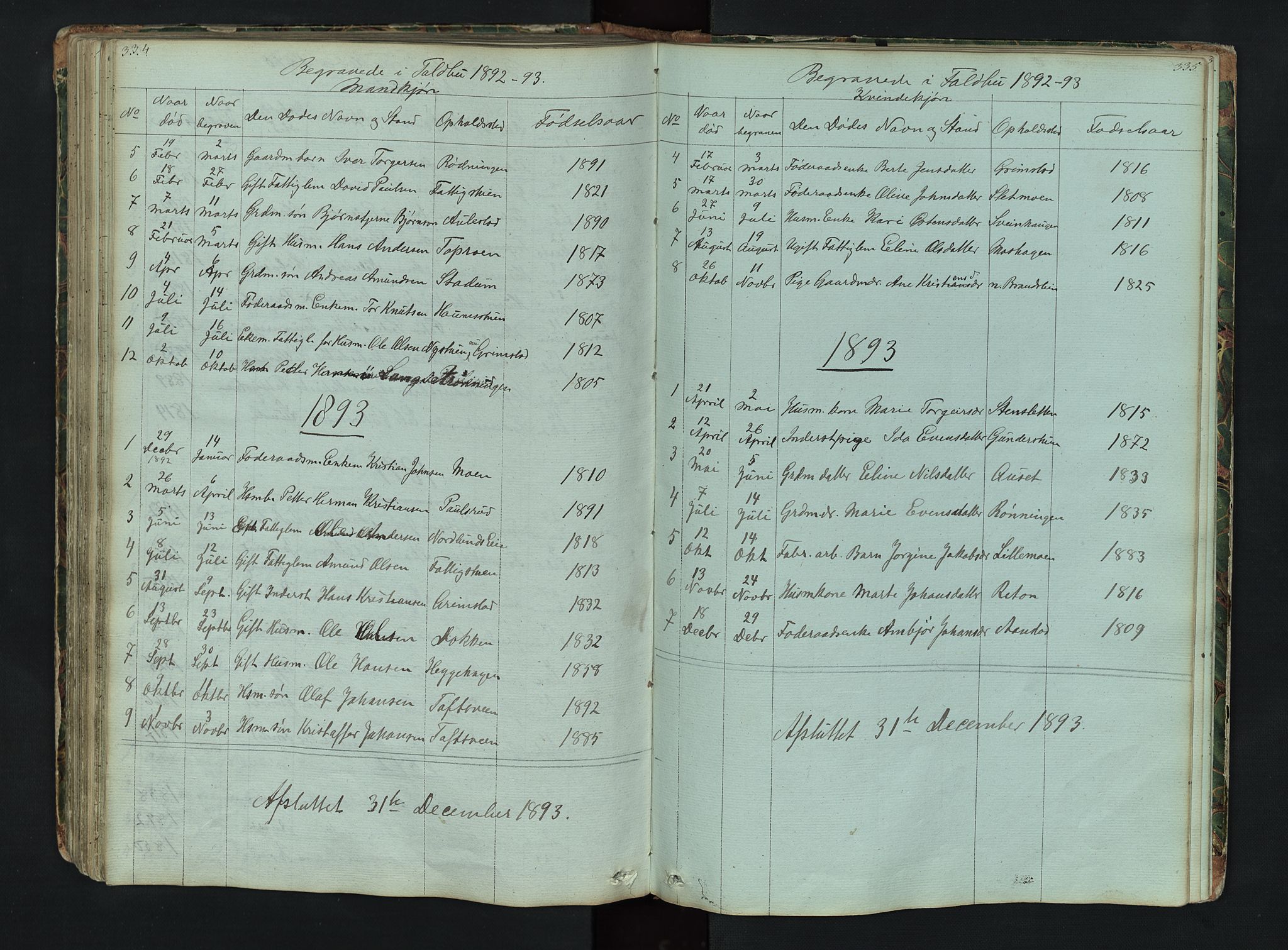 Gausdal prestekontor, SAH/PREST-090/H/Ha/Hab/L0006: Parish register (copy) no. 6, 1846-1893, p. 334-335