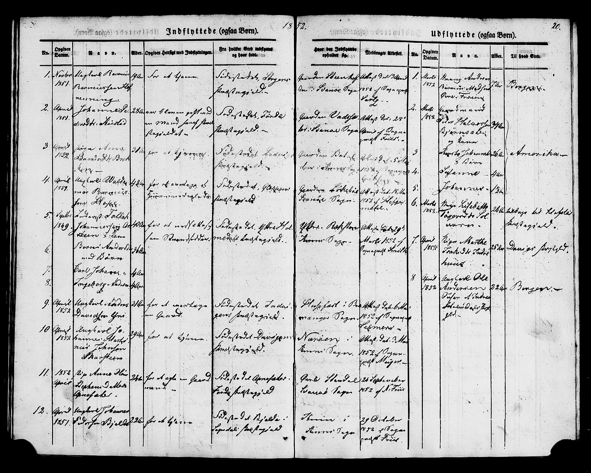 Kinn sokneprestembete, AV/SAB-A-80801/H/Haa/Haaa/L0014: Parish register (official) no. A 14, 1841-1859, p. 20