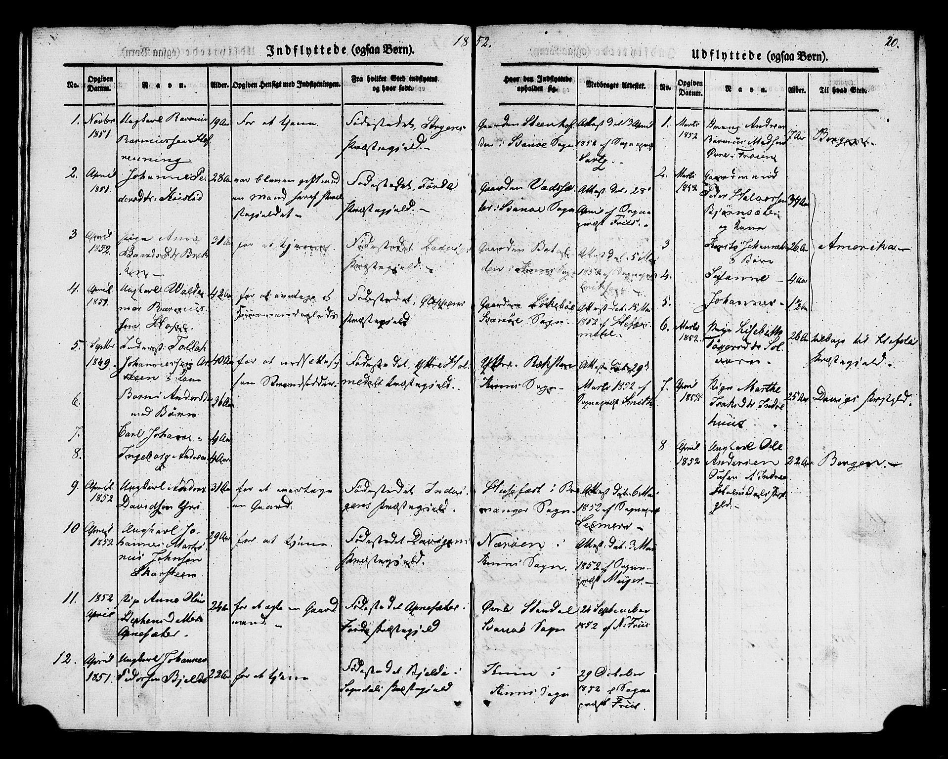 Kinn sokneprestembete, AV/SAB-A-80801/H/Haa/Haaa/L0014: Parish register (official) no. A 14, 1841-1859, p. 20