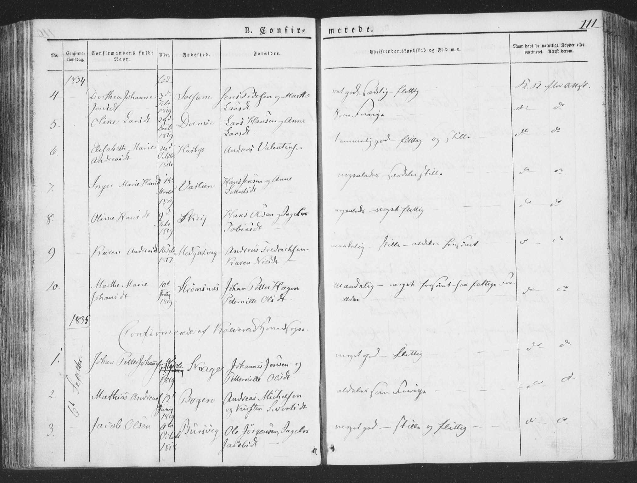Ministerialprotokoller, klokkerbøker og fødselsregistre - Nord-Trøndelag, SAT/A-1458/780/L0639: Parish register (official) no. 780A04, 1830-1844, p. 111