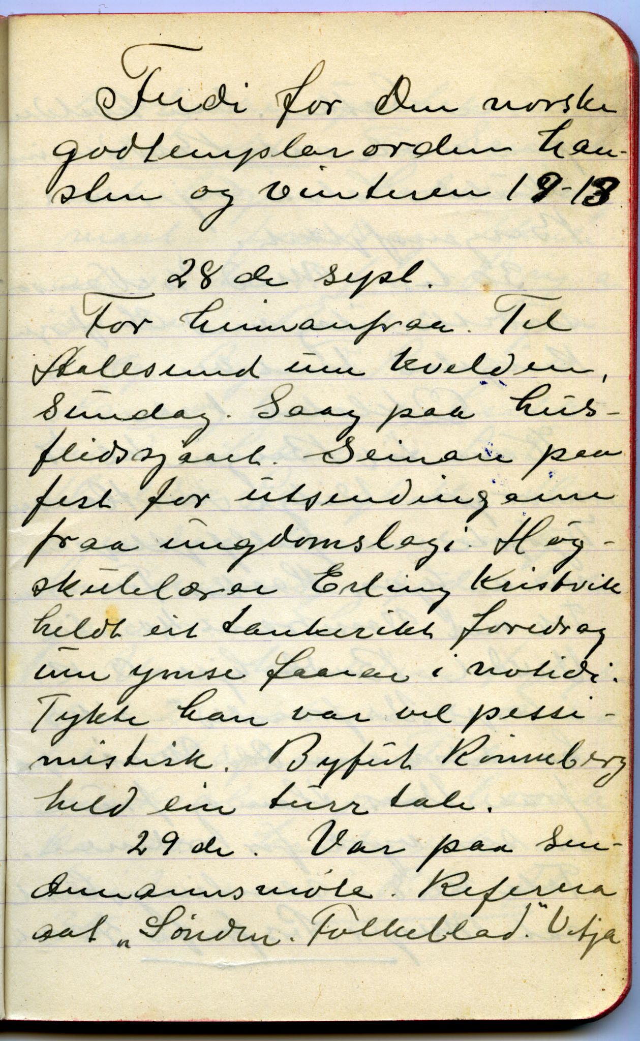 Gerhard Kjølås-arkivet, FMFB/A-1081/F/L0005: Bok IV, 1913
