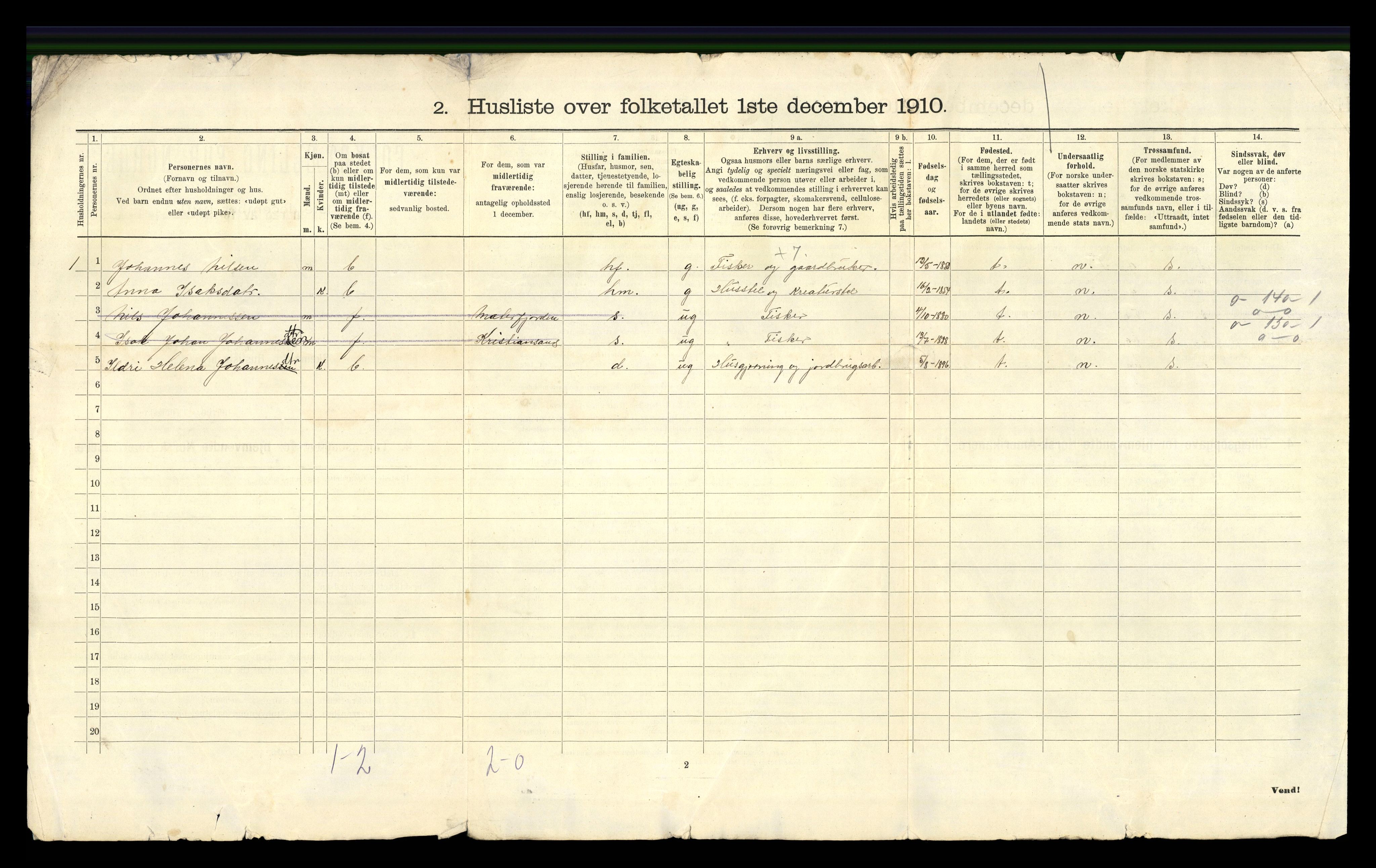 RA, 1910 census for Austevoll, 1910, p. 29