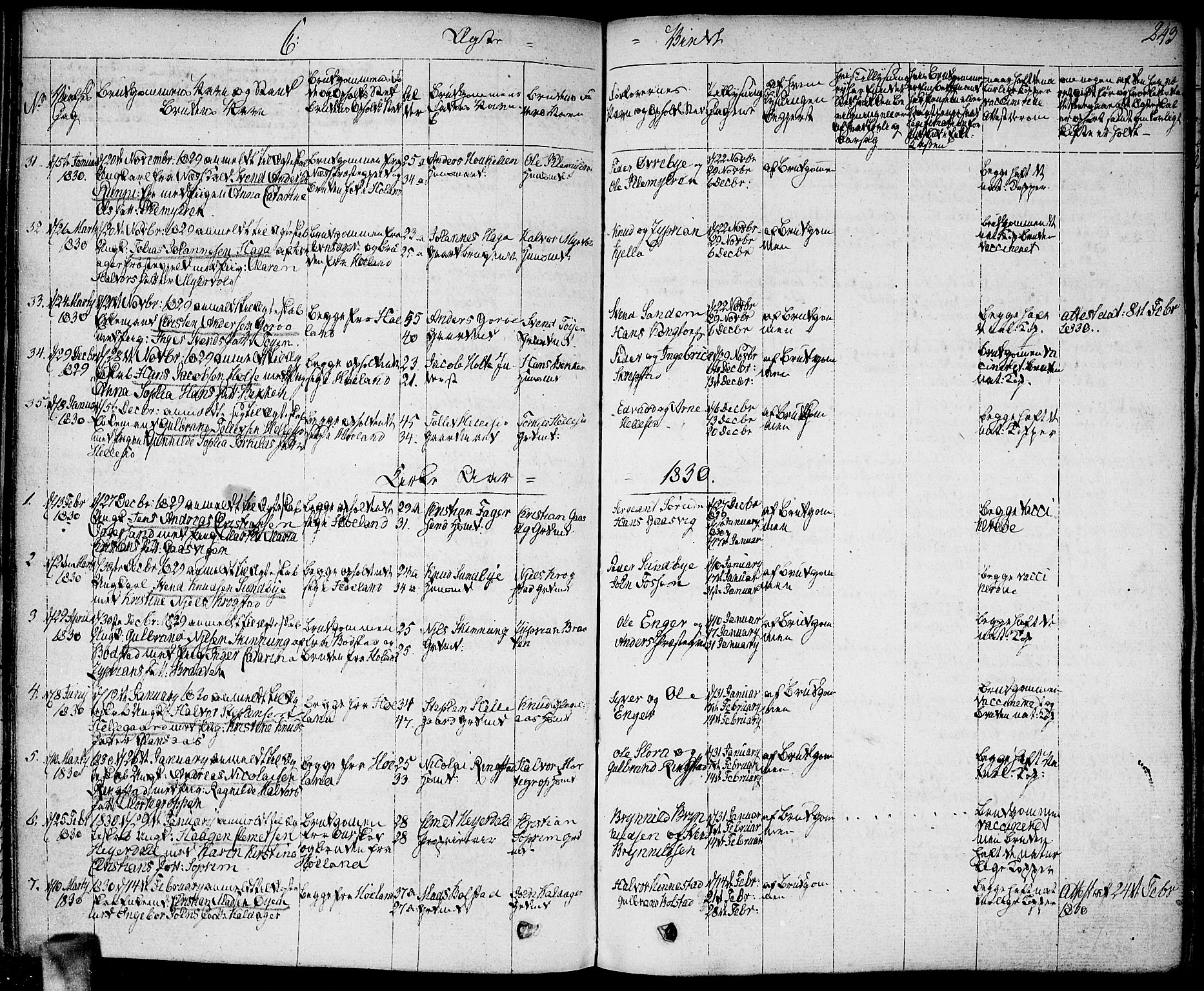 Høland prestekontor Kirkebøker, AV/SAO-A-10346a/F/Fa/L0008: Parish register (official) no. I 8, 1827-1845, p. 243