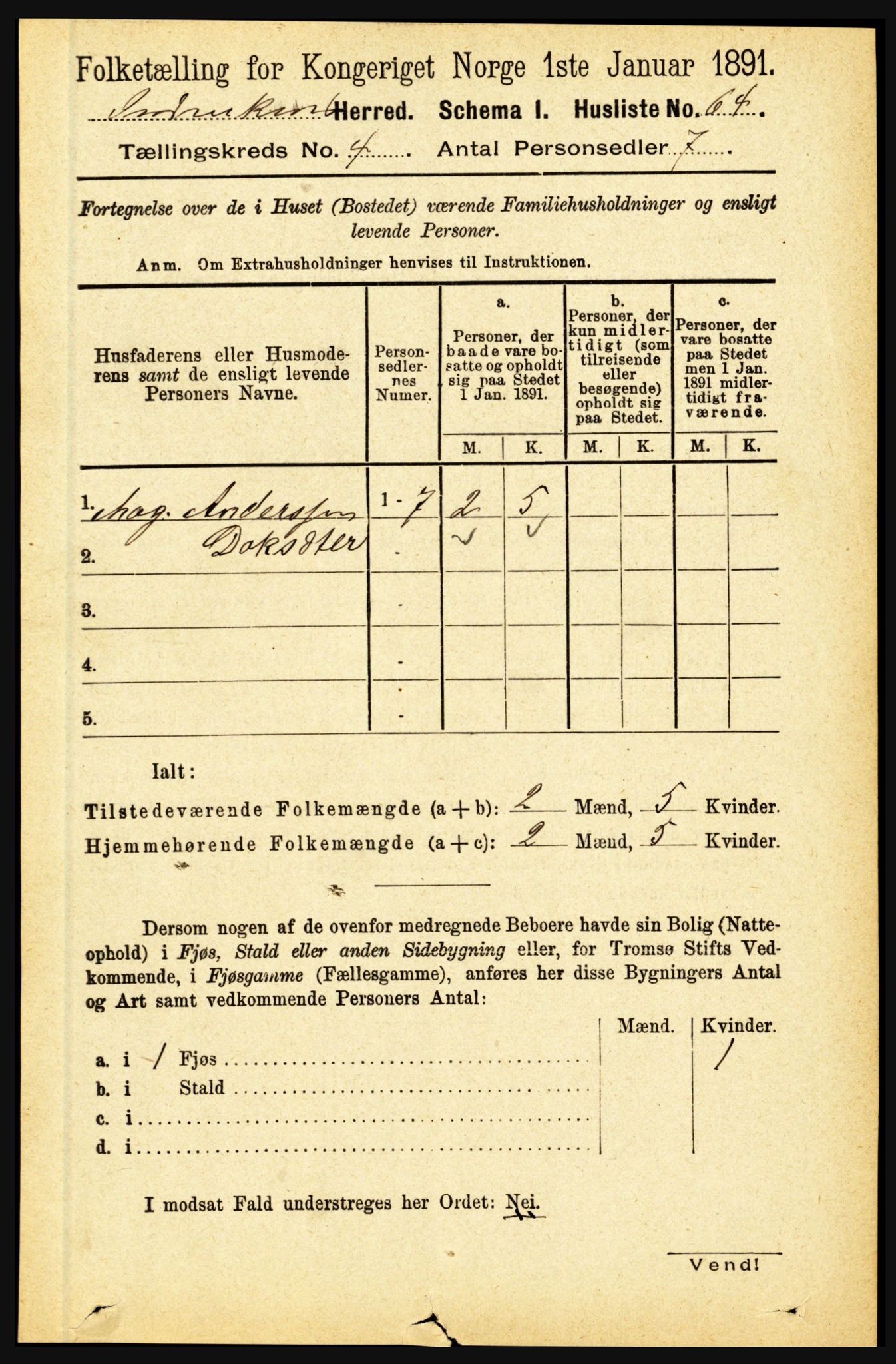 RA, 1891 census for 1447 Innvik, 1891, p. 1447