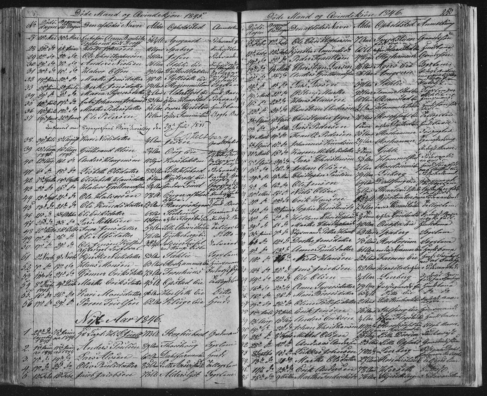 Vang prestekontor, Hedmark, SAH/PREST-008/H/Ha/Hab/L0008: Parish register (copy) no. 8, 1832-1854, p. 250