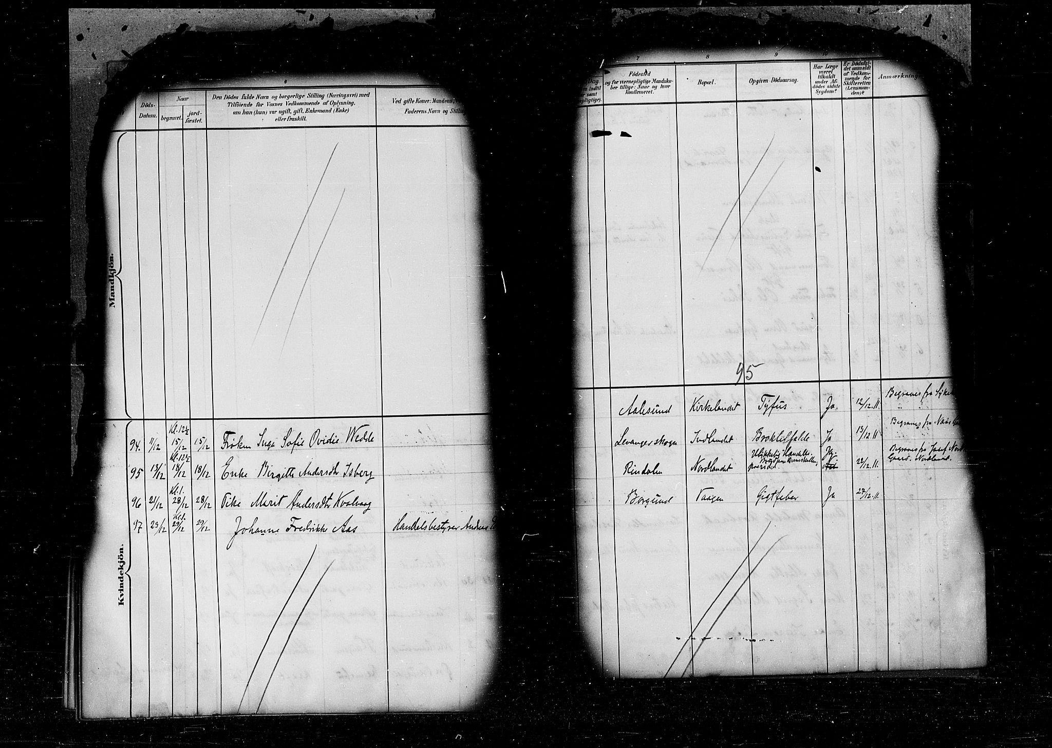 Kristiansund sokneprestkontor, AV/SAT-A-1068/1/I/I1: Parish register (official) no. 6e, 1901-1916, p. 95