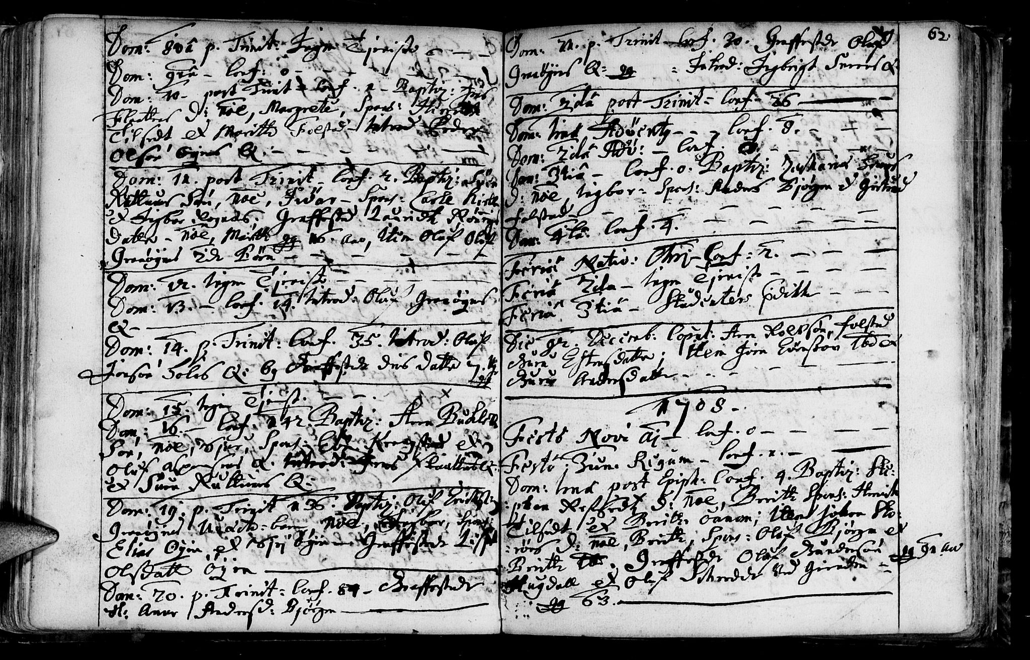 Ministerialprotokoller, klokkerbøker og fødselsregistre - Sør-Trøndelag, SAT/A-1456/687/L0990: Parish register (official) no. 687A01, 1690-1746, p. 62
