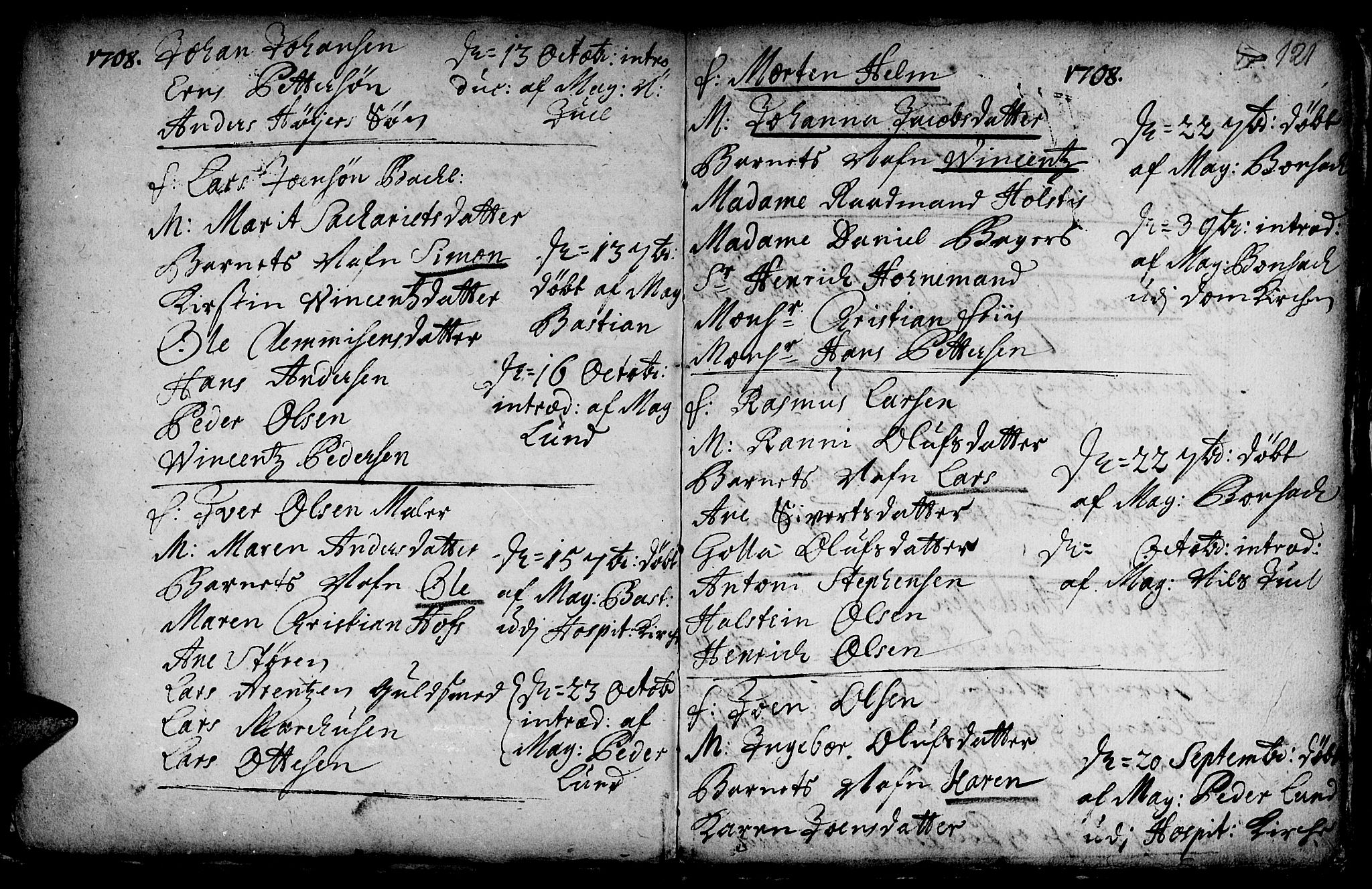Ministerialprotokoller, klokkerbøker og fødselsregistre - Sør-Trøndelag, SAT/A-1456/601/L0034: Parish register (official) no. 601A02, 1702-1714, p. 121