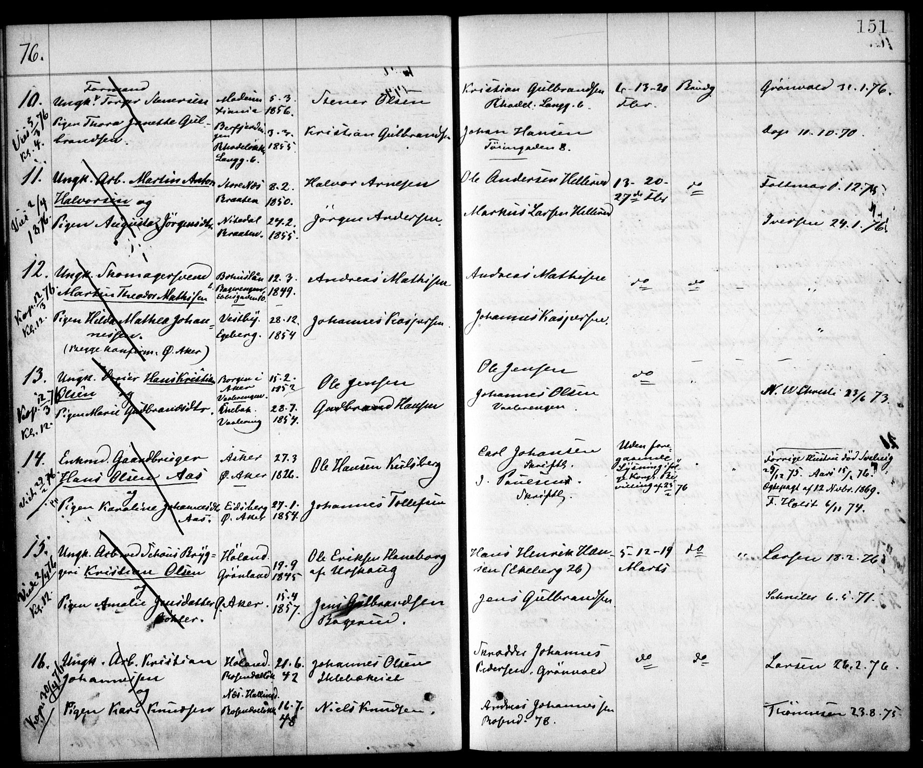 Østre Aker prestekontor Kirkebøker, AV/SAO-A-10840/H/Ha/L0001: Banns register no. I 1, 1861-1878, p. 151