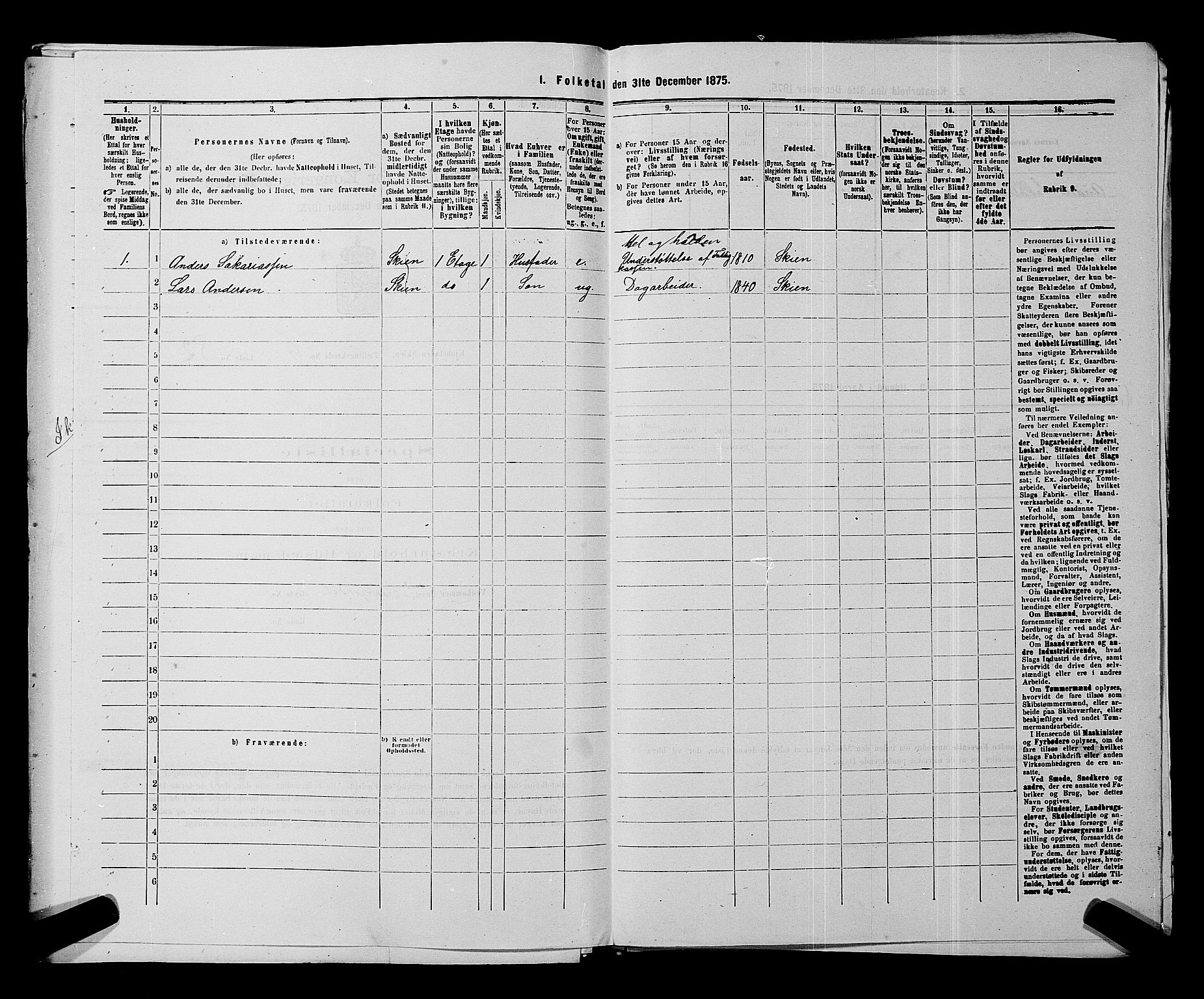 SAKO, 1875 census for 0806P Skien, 1875, p. 1028