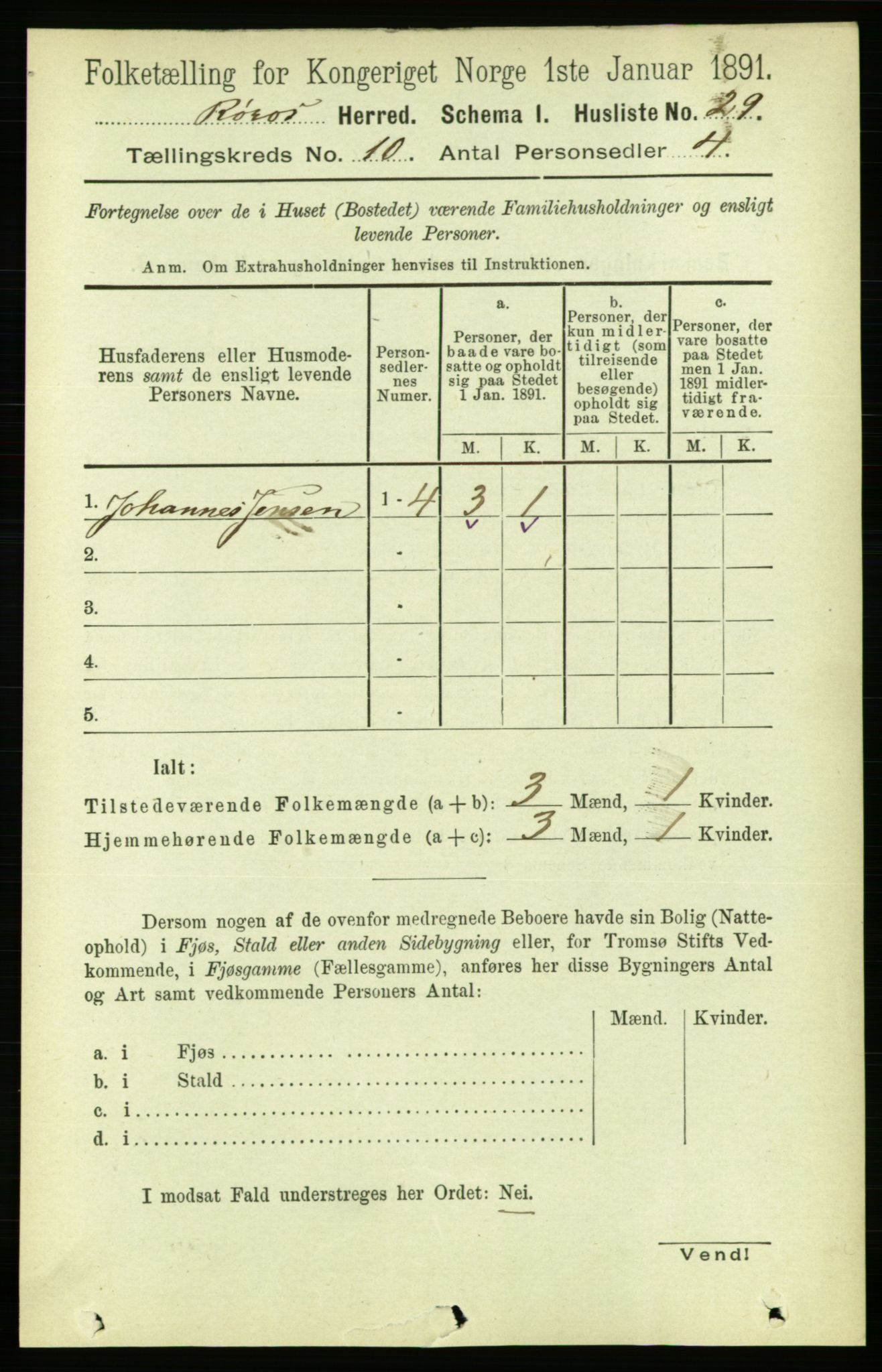 RA, 1891 census for 1640 Røros, 1891, p. 2012