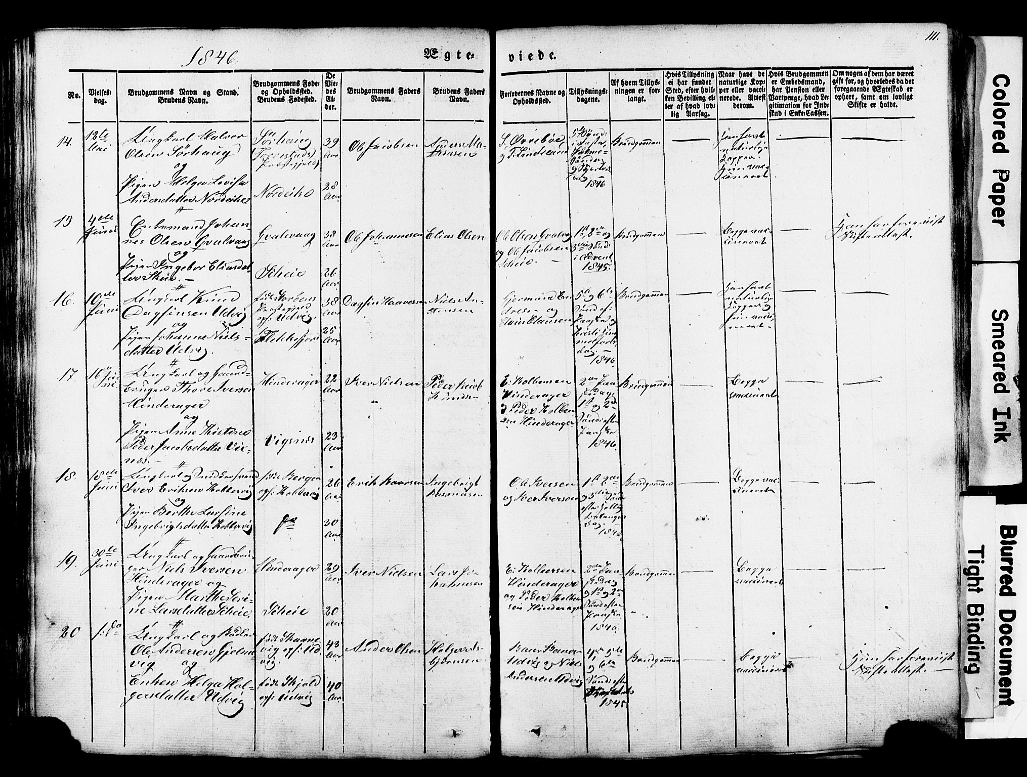 Avaldsnes sokneprestkontor, SAST/A -101851/H/Ha/Haa/L0007: Parish register (official) no. A 7, 1841-1853, p. 111