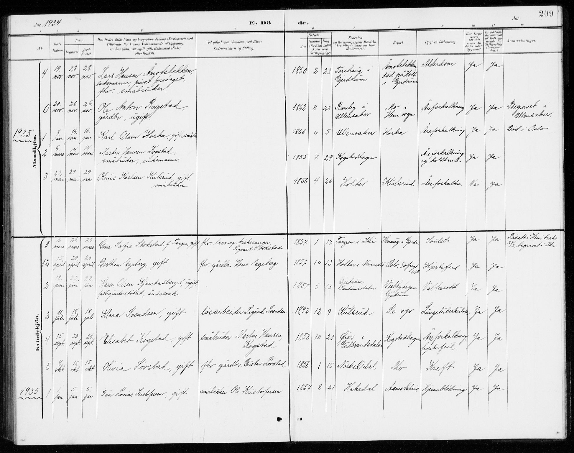 Gjerdrum prestekontor Kirkebøker, SAO/A-10412b/G/Gb/L0001: Parish register (copy) no. II 1, 1901-1944, p. 209