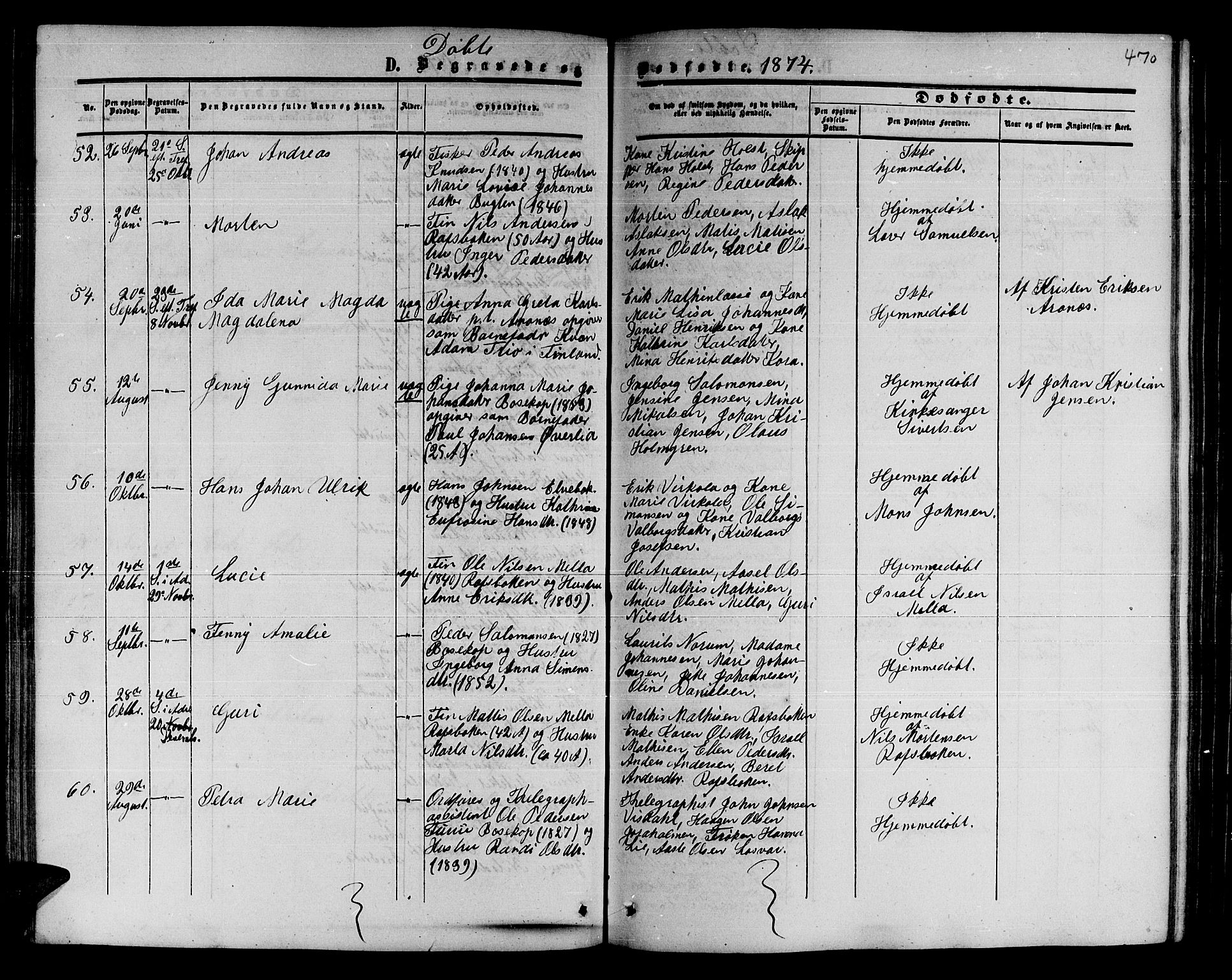 Alta sokneprestkontor, AV/SATØ-S-1338/H/Hb/L0001.klokk: Parish register (copy) no. 1, 1858-1878, p. 469-470