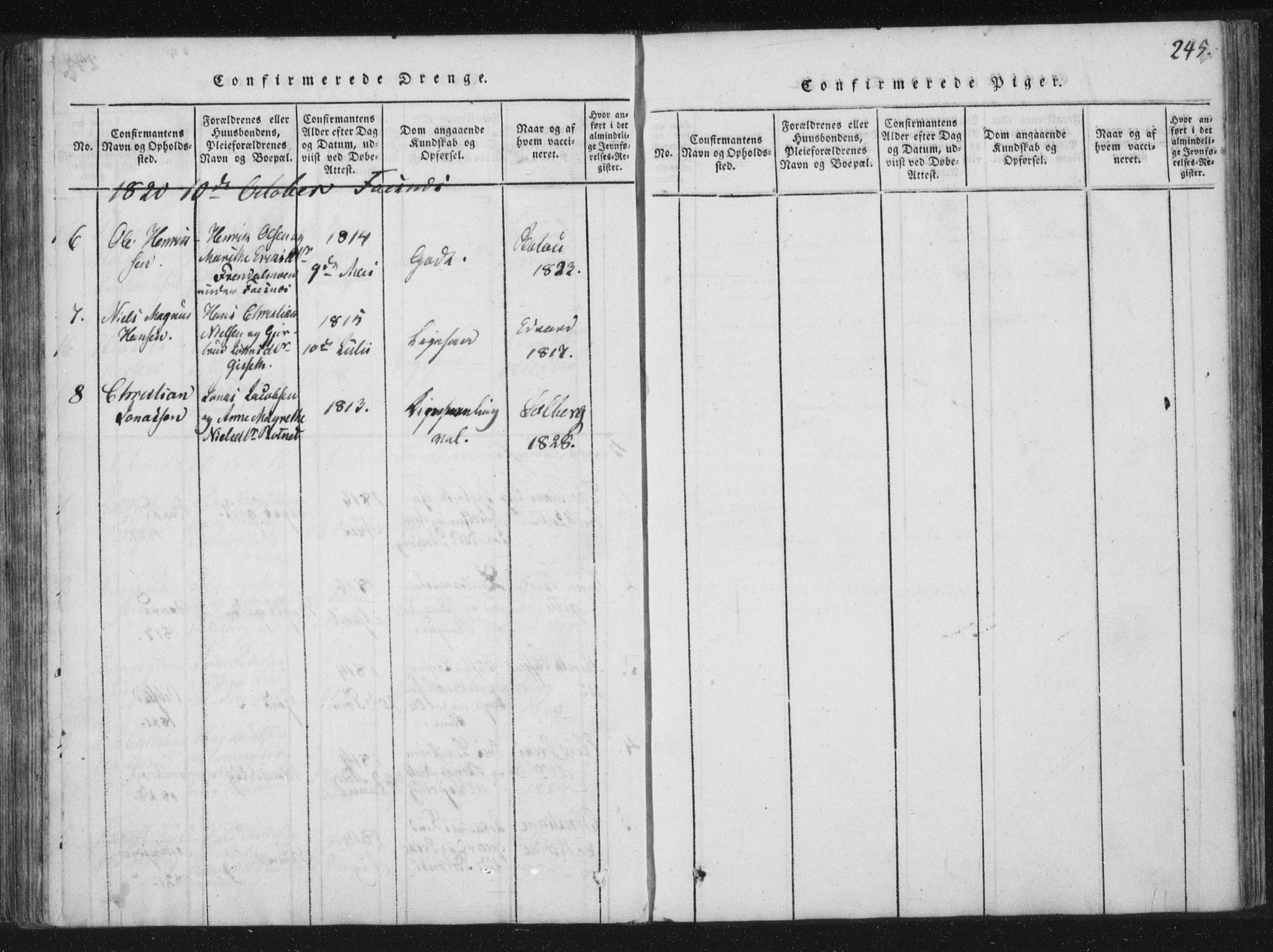 Ministerialprotokoller, klokkerbøker og fødselsregistre - Nord-Trøndelag, SAT/A-1458/773/L0609: Parish register (official) no. 773A03 /1, 1815-1830, p. 245