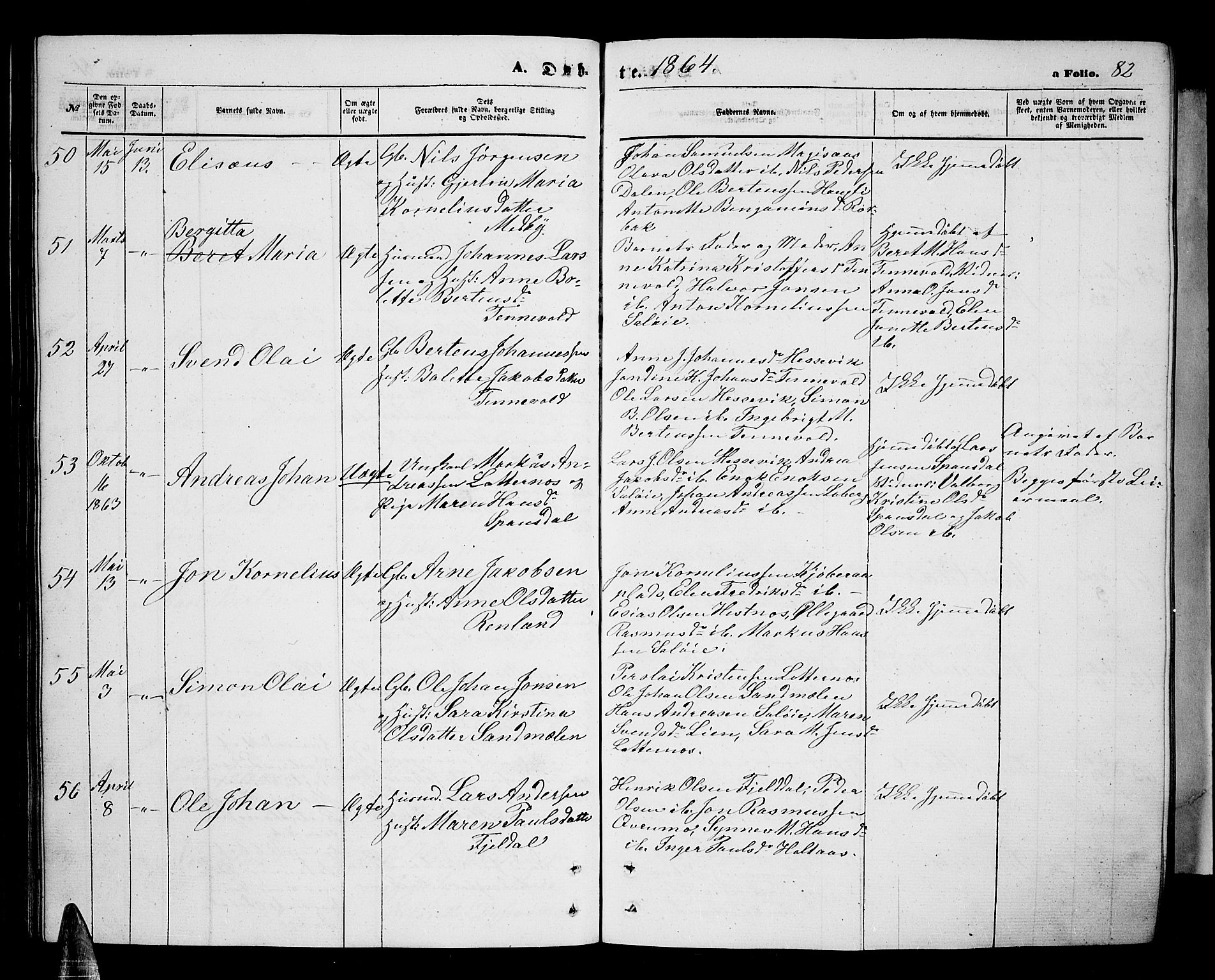 Ibestad sokneprestembete, AV/SATØ-S-0077/H/Ha/Hab/L0005klokker: Parish register (copy) no. 5, 1860-1871, p. 82