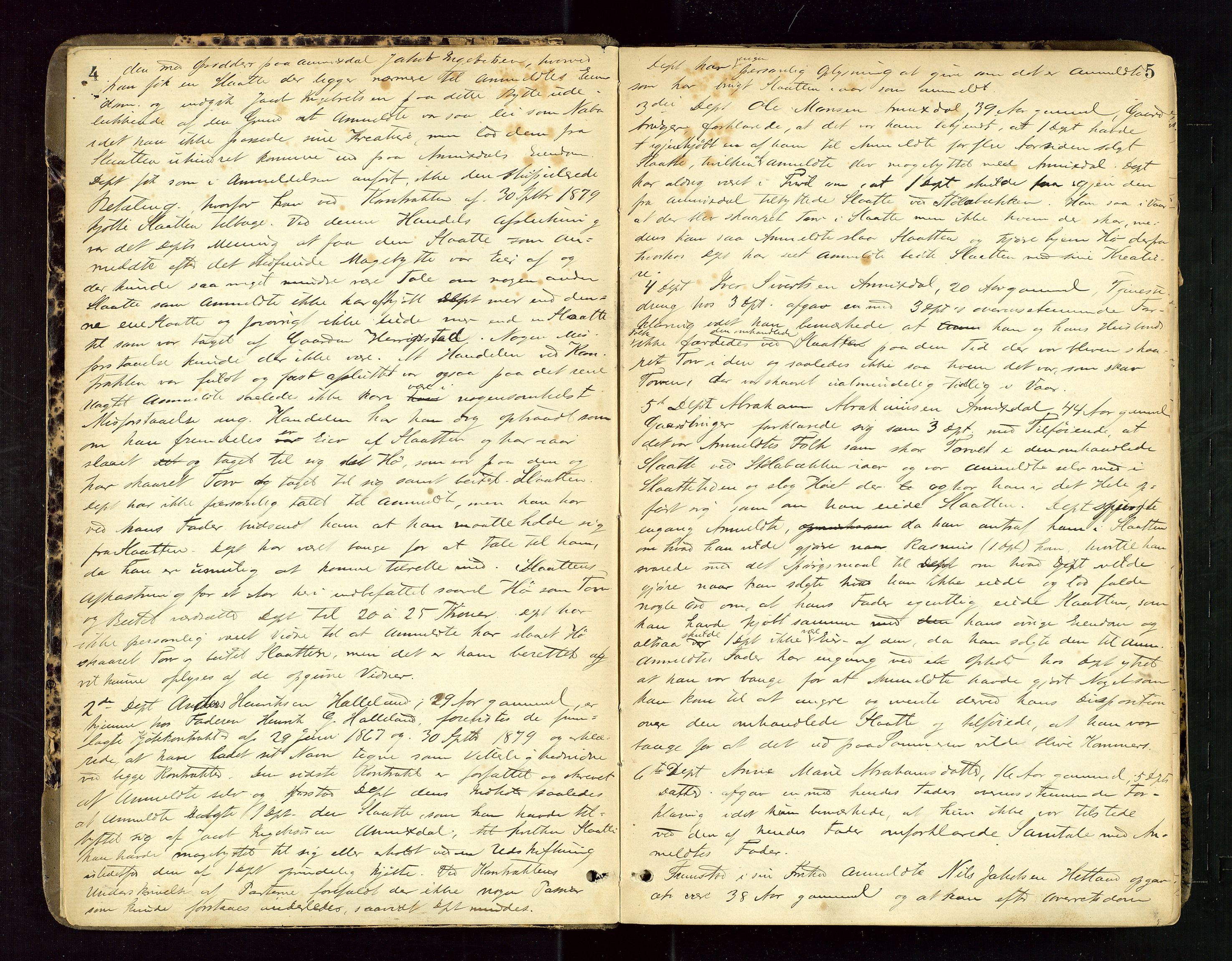 Dalane sorenskriveri, AV/SAST-A-100309/001/3/30/30BB/L0004: EKSTRARETTSPROTOKOLL, 1880-1884, p. 4-5