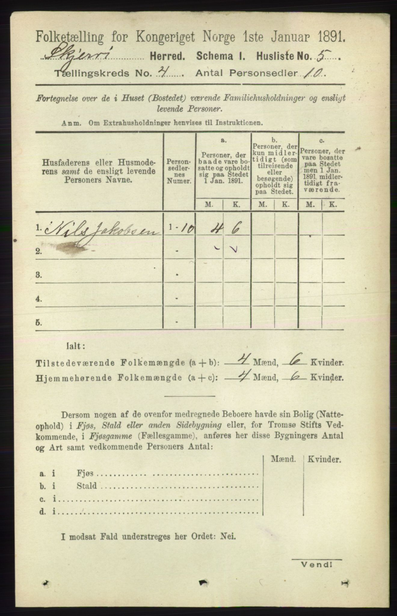 RA, 1891 census for 1941 Skjervøy, 1891, p. 2228