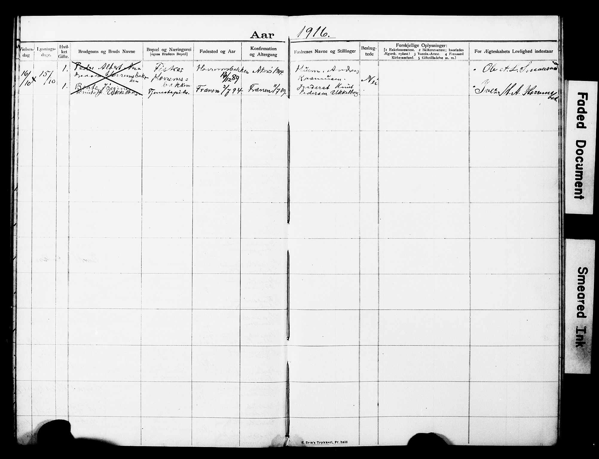 Ministerialprotokoller, klokkerbøker og fødselsregistre - Møre og Romsdal, AV/SAT-A-1454/560/L0723: Banns register no. 560A07, 1903-1916