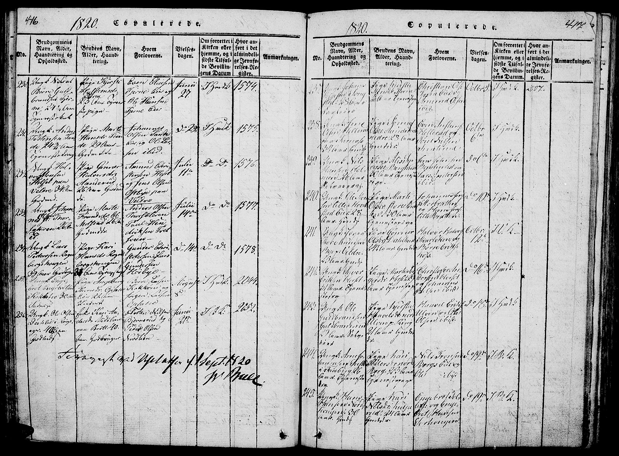 Ringsaker prestekontor, AV/SAH-PREST-014/L/La/L0001: Parish register (copy) no. 1, 1814-1826, p. 416-417