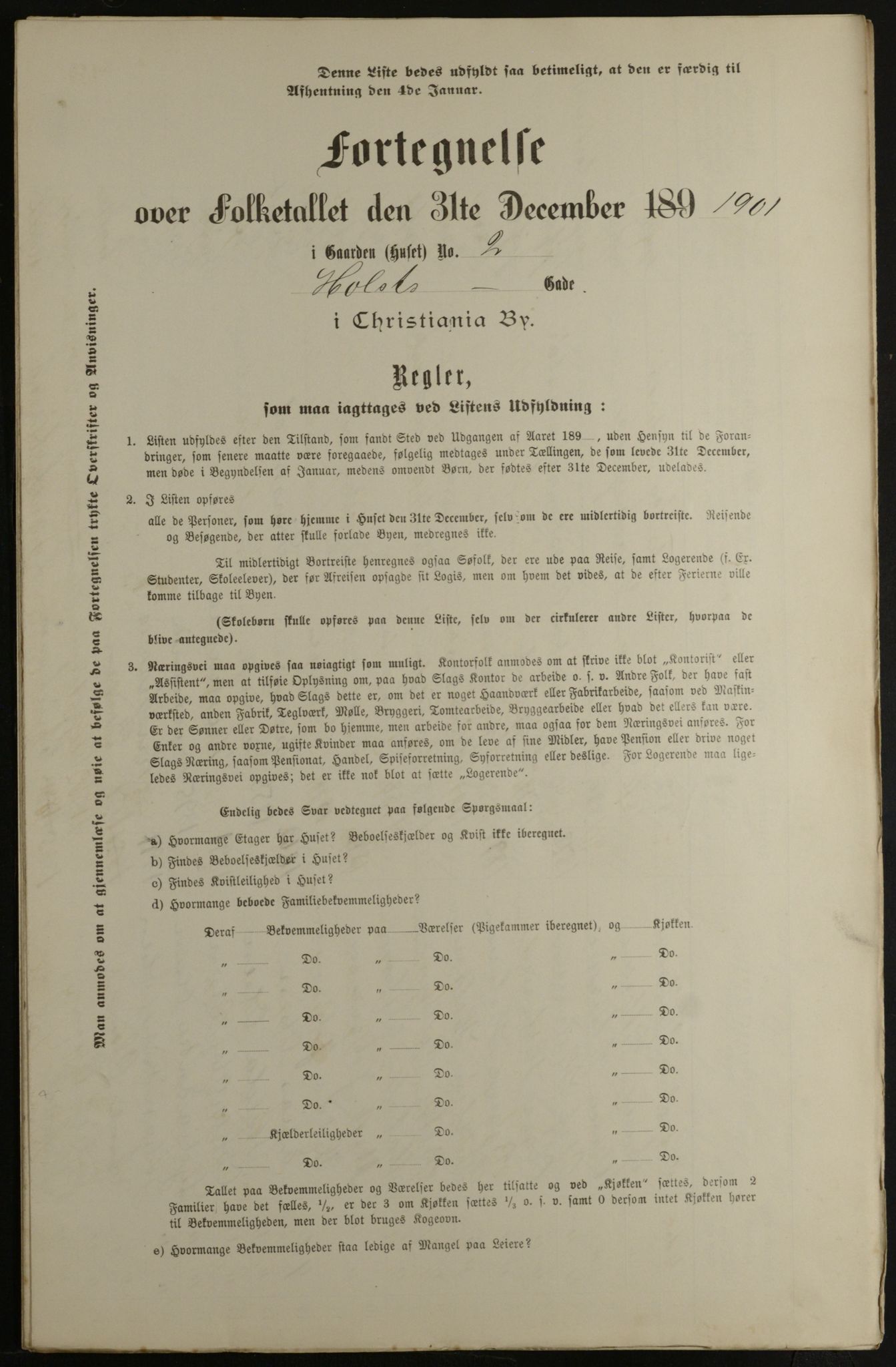 OBA, Municipal Census 1901 for Kristiania, 1901, p. 6457