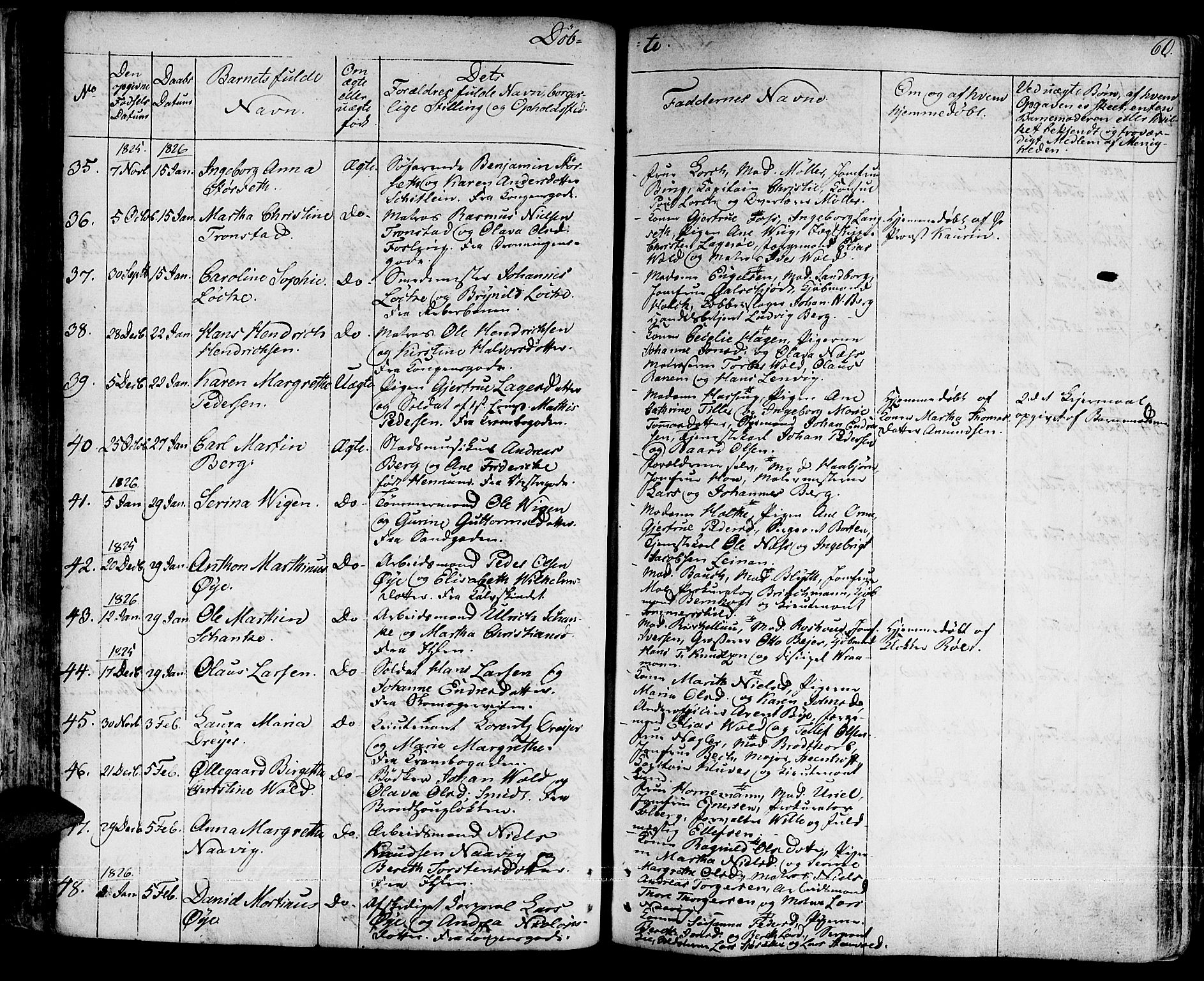 Ministerialprotokoller, klokkerbøker og fødselsregistre - Sør-Trøndelag, SAT/A-1456/601/L0045: Parish register (official) no. 601A13, 1821-1831, p. 60
