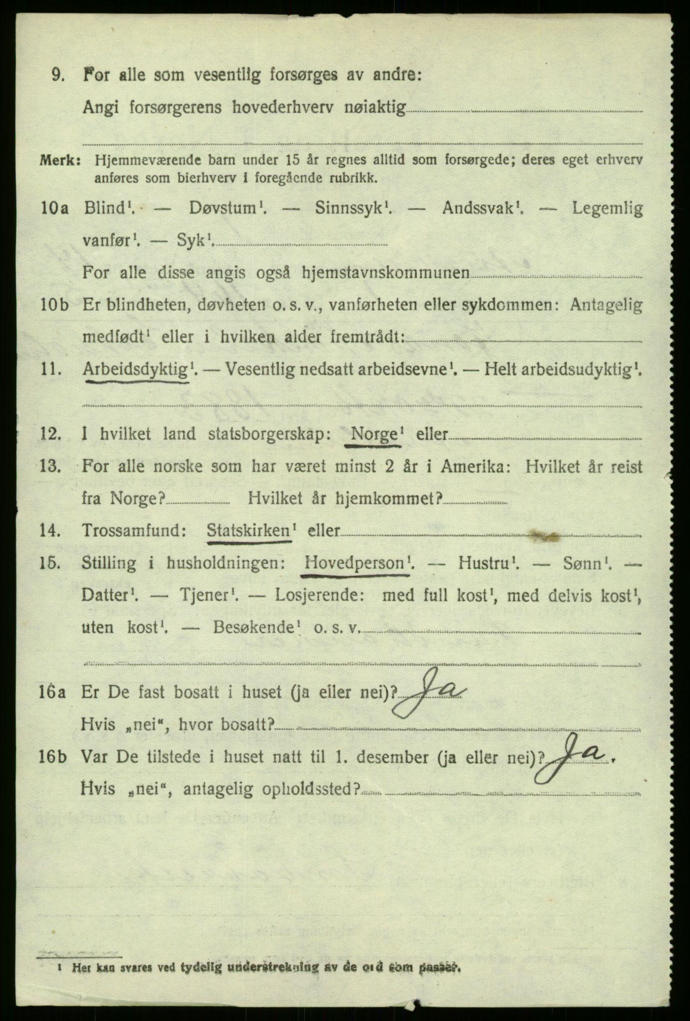 SAB, 1920 census for Austrheim, 1920, p. 4725