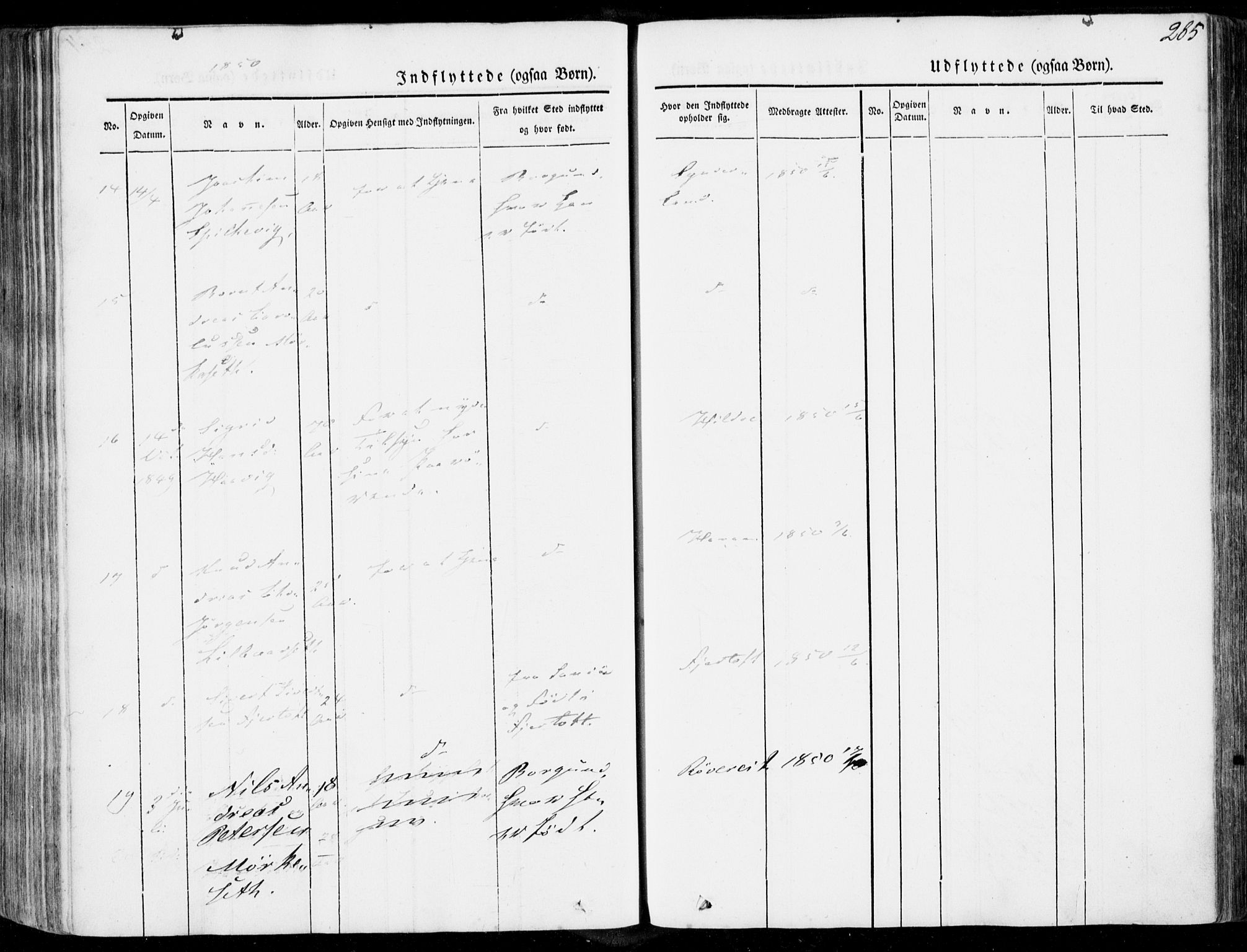 Ministerialprotokoller, klokkerbøker og fødselsregistre - Møre og Romsdal, AV/SAT-A-1454/536/L0497: Parish register (official) no. 536A06, 1845-1865, p. 285