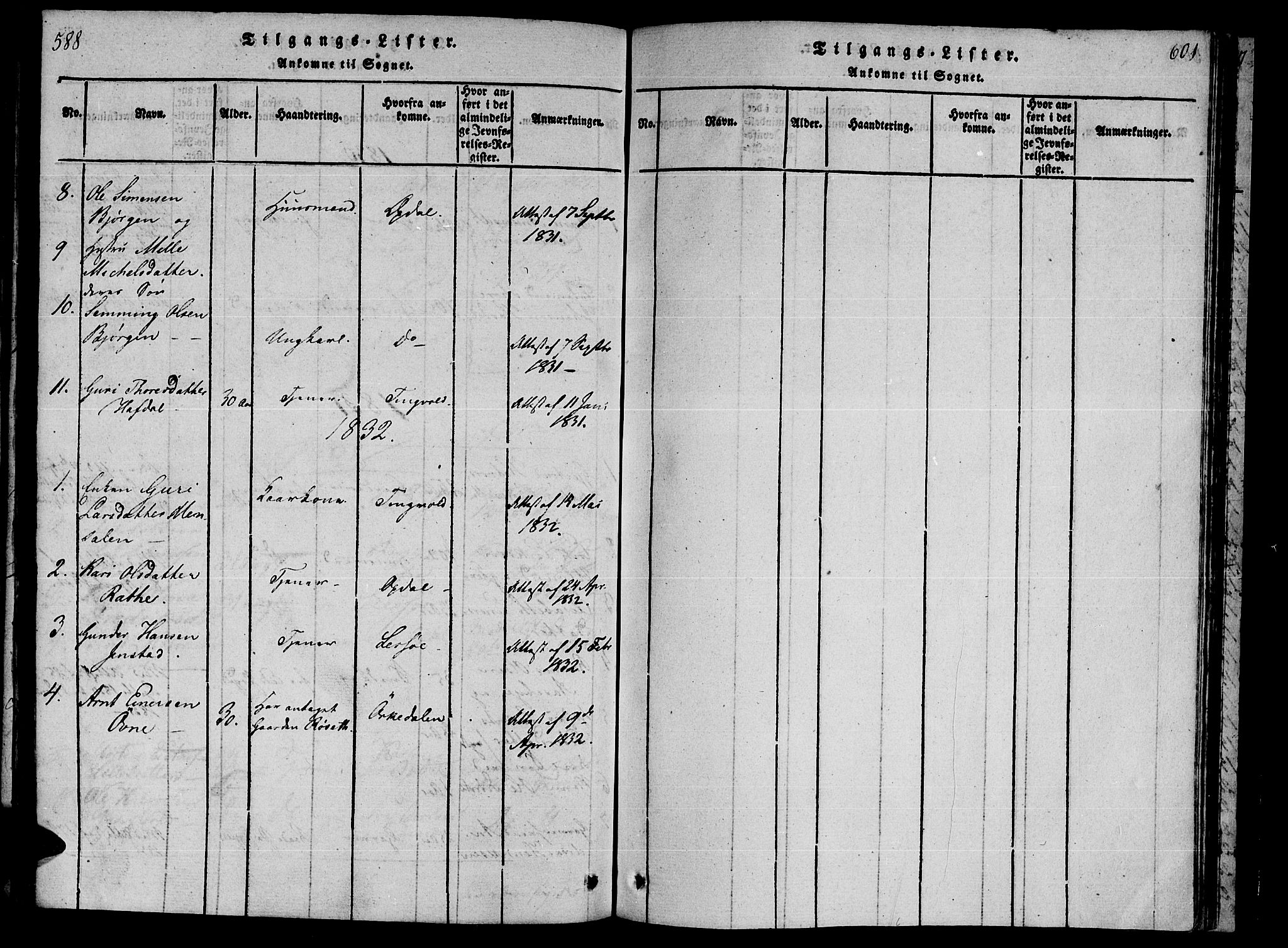 Ministerialprotokoller, klokkerbøker og fødselsregistre - Møre og Romsdal, AV/SAT-A-1454/590/L1009: Parish register (official) no. 590A03 /1, 1819-1832, p. 588-601