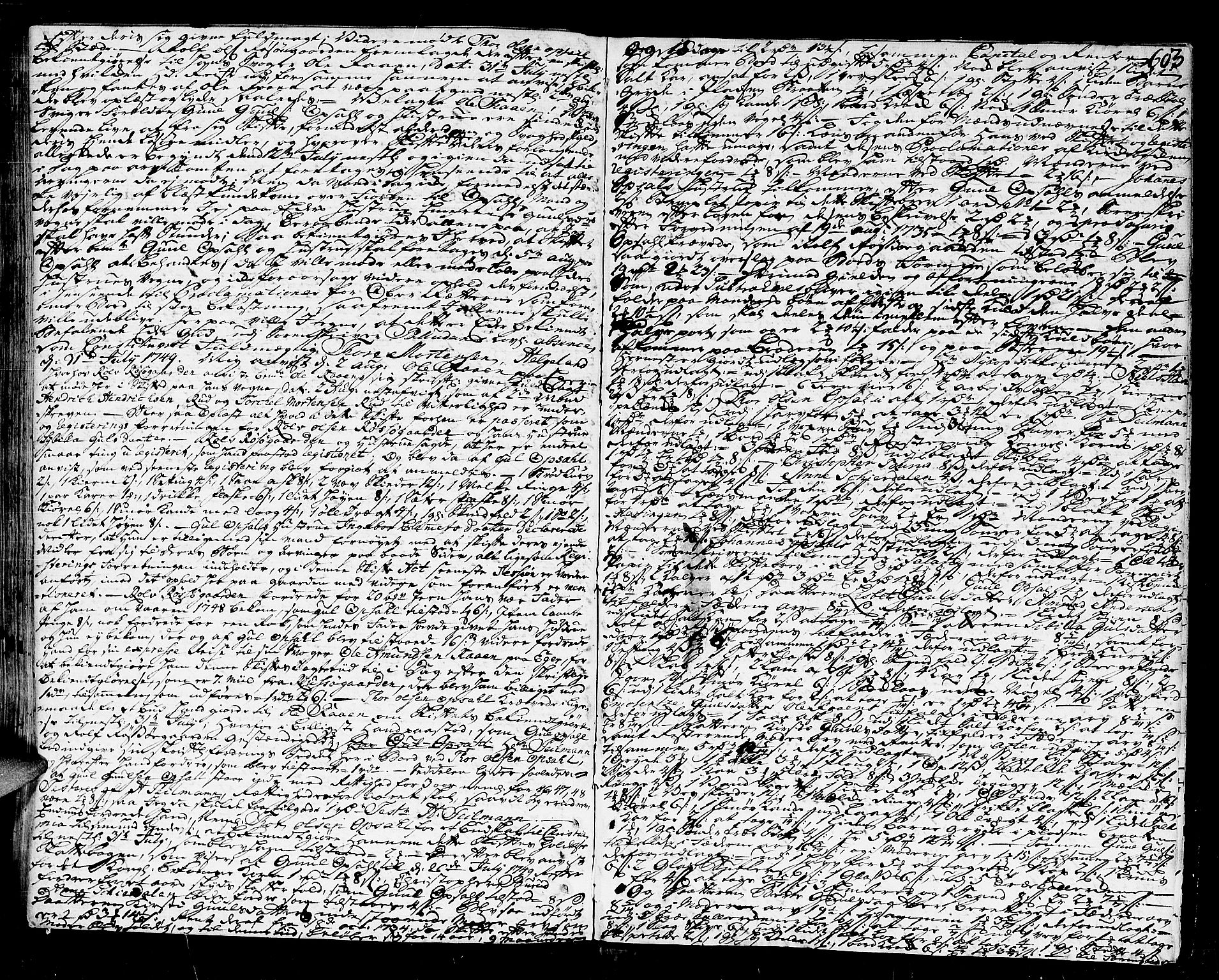 Ringerike og Hallingdal sorenskriveri, SAKO/A-81/H/Ha/L0014: Skifteprotokoll, 1744-1749, p. 602b-603a