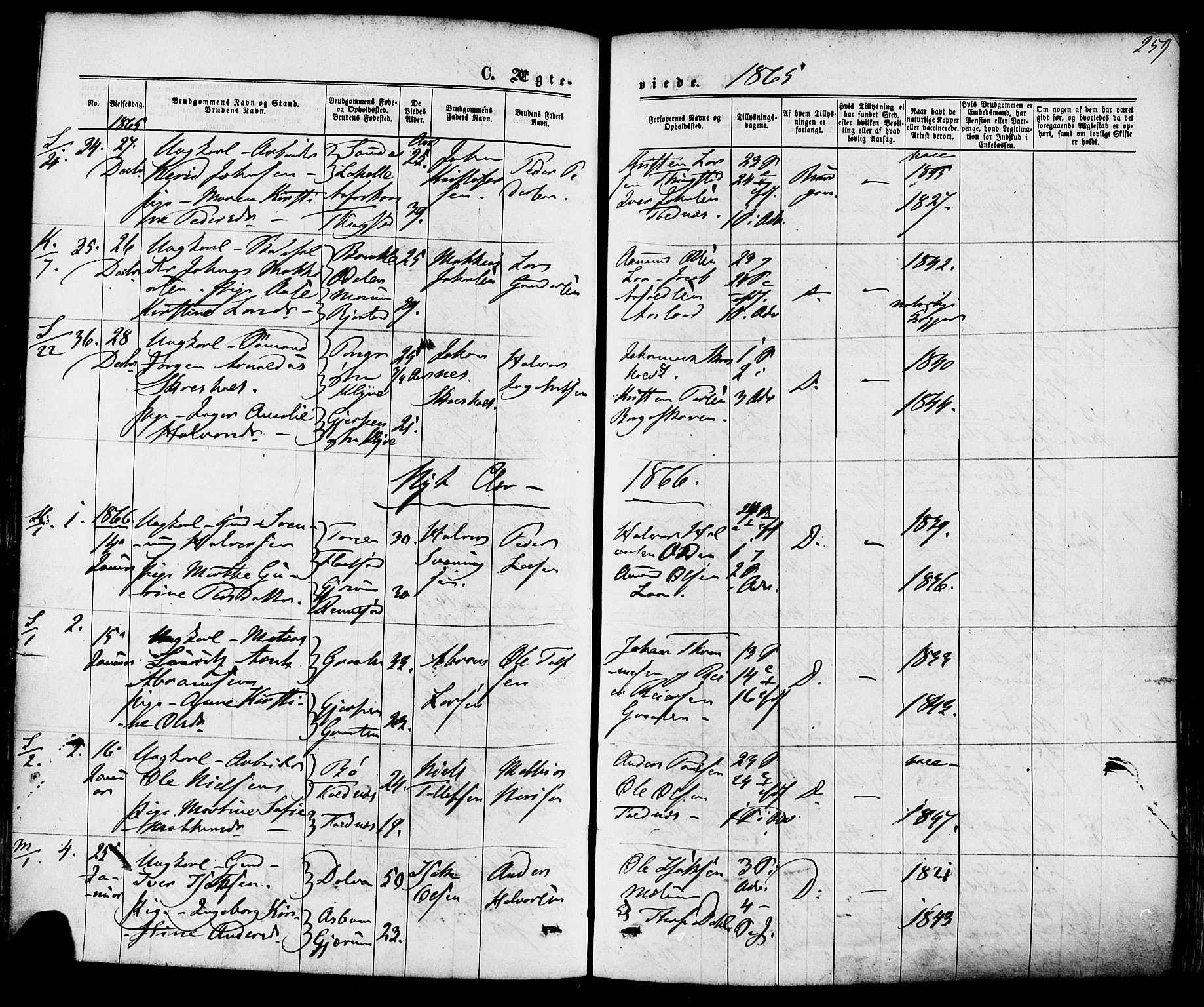 Solum kirkebøker, SAKO/A-306/F/Fa/L0008: Parish register (official) no. I 8, 1865-1876, p. 259
