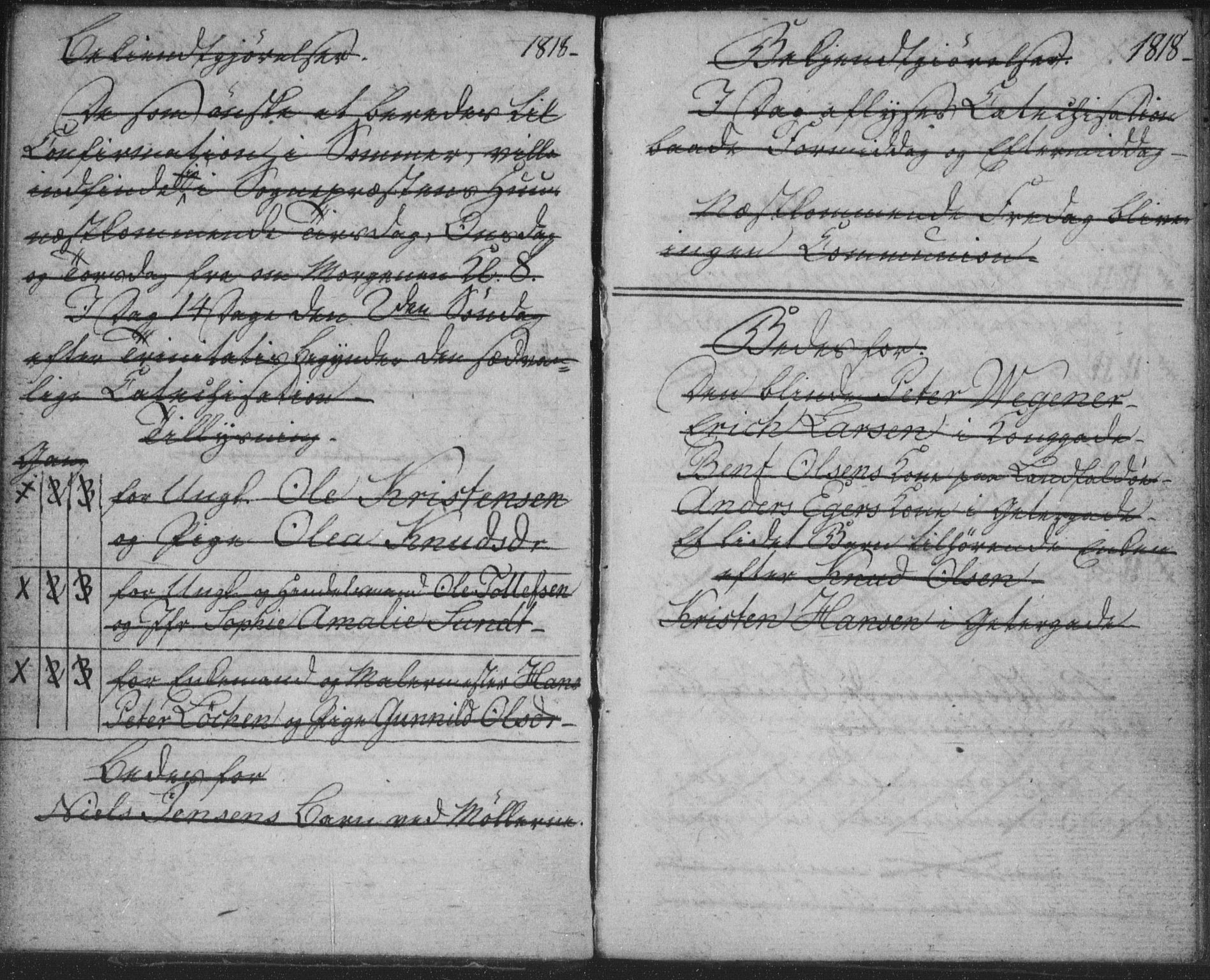 Bragernes kirkebøker, AV/SAKO-A-6/H/Ha/L0001: Banns register no. 1, 1817-1831