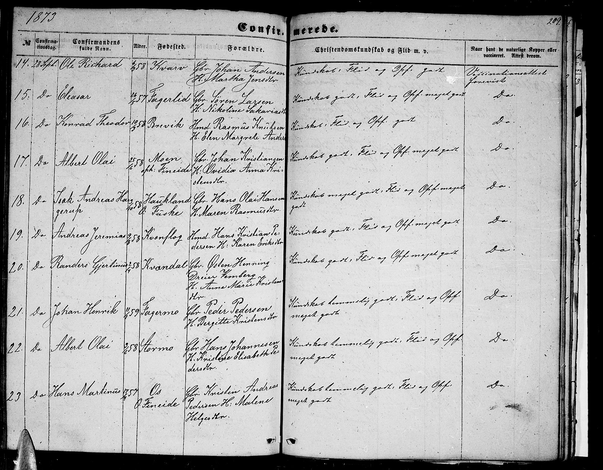 Ministerialprotokoller, klokkerbøker og fødselsregistre - Nordland, AV/SAT-A-1459/852/L0753: Parish register (copy) no. 852C04, 1856-1877, p. 209