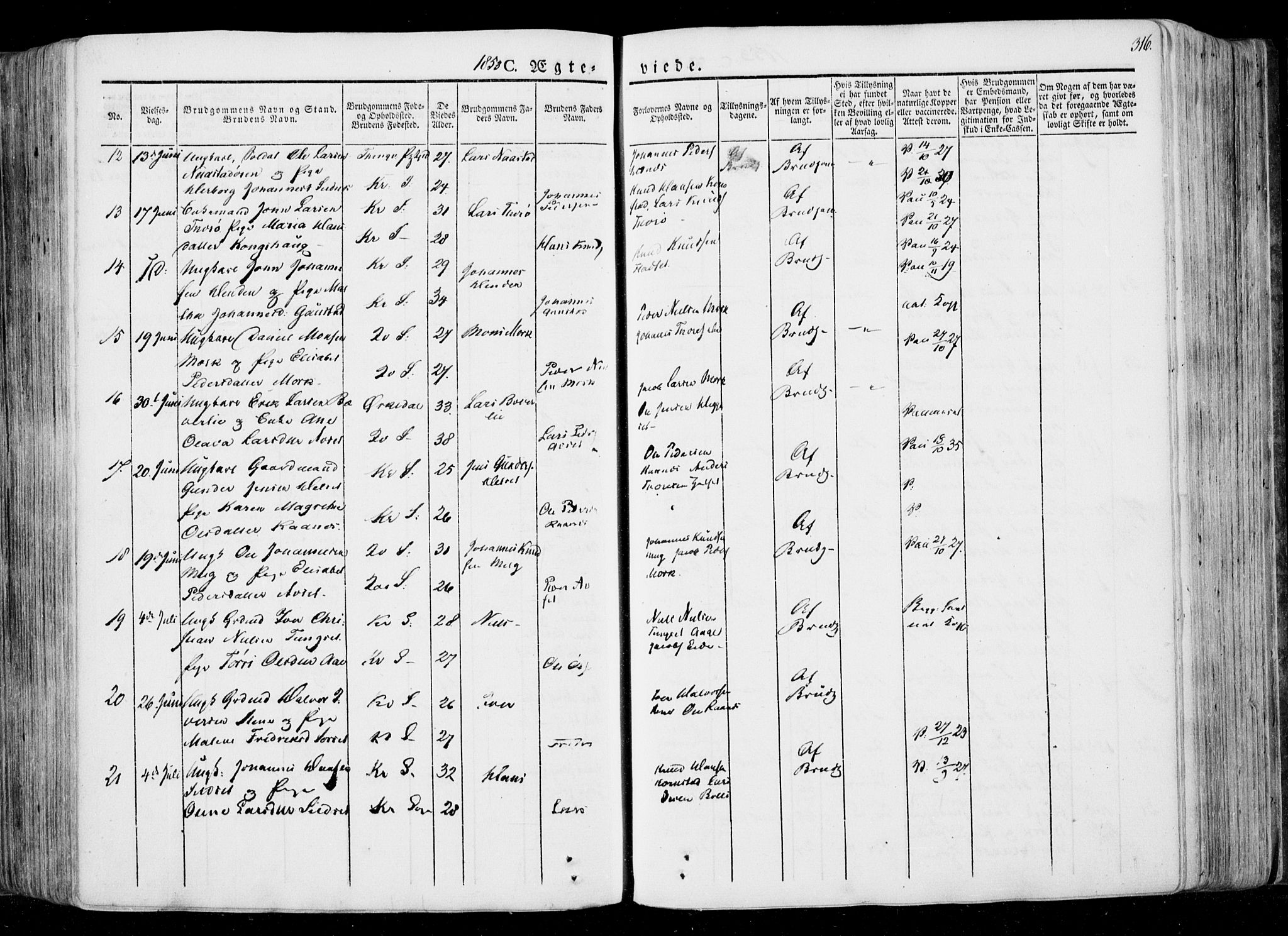 Ministerialprotokoller, klokkerbøker og fødselsregistre - Møre og Romsdal, AV/SAT-A-1454/568/L0803: Parish register (official) no. 568A10, 1830-1853, p. 316