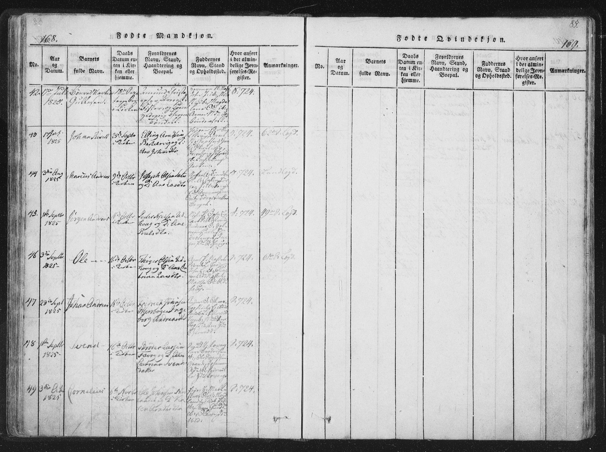 Ministerialprotokoller, klokkerbøker og fødselsregistre - Sør-Trøndelag, AV/SAT-A-1456/659/L0734: Parish register (official) no. 659A04, 1818-1825, p. 168-169