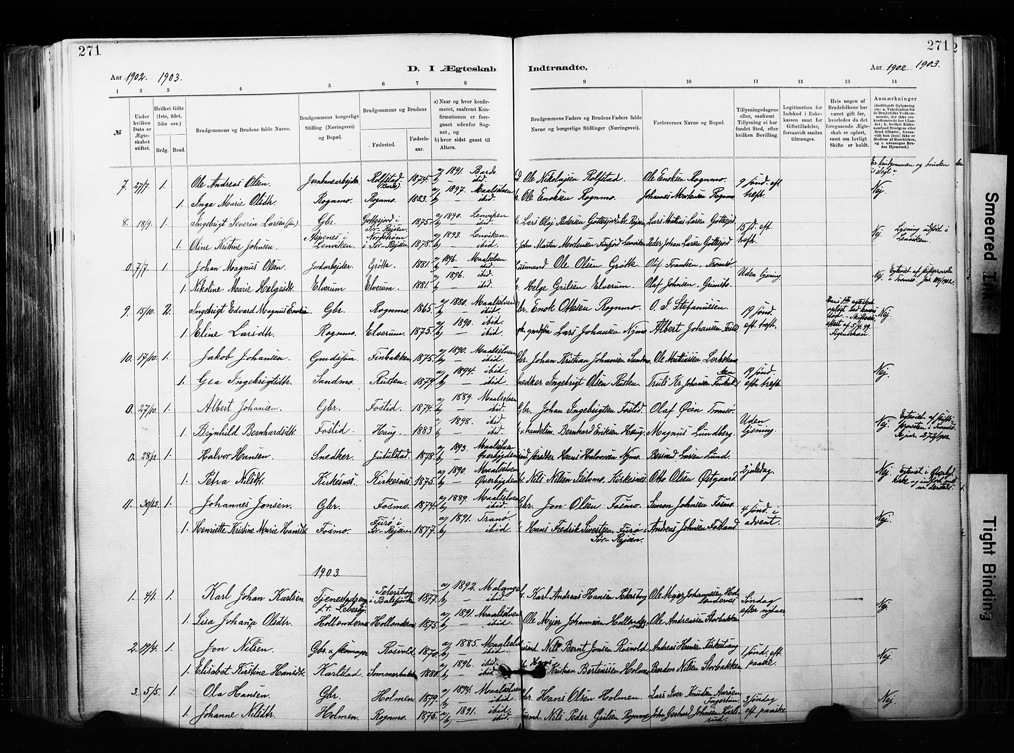 Målselv sokneprestembete, SATØ/S-1311/G/Ga/Gaa/L0007kirke: Parish register (official) no. 7, 1884-1903, p. 271