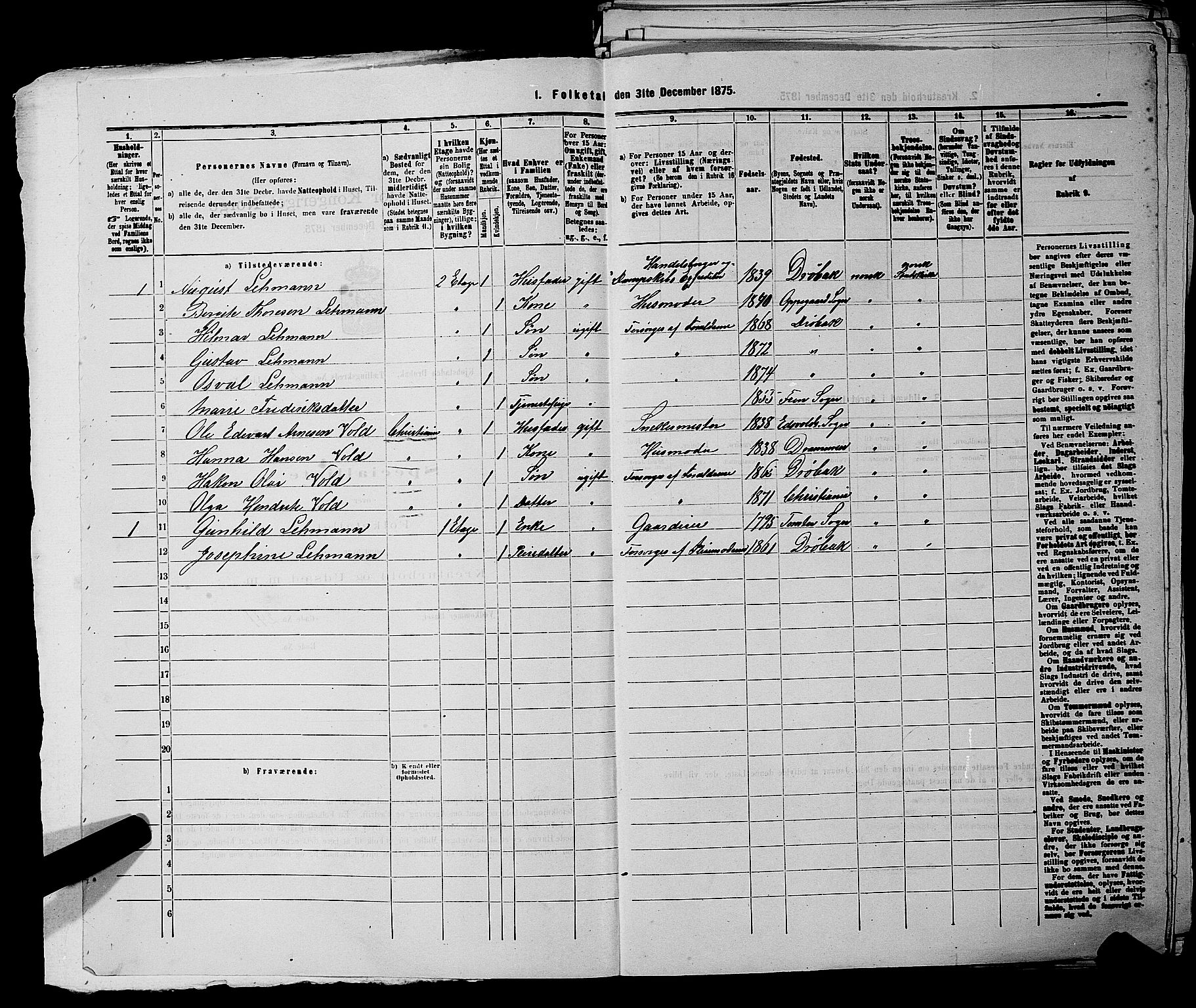 RA, 1875 census for 0203B Drøbak/Drøbak, 1875, p. 214