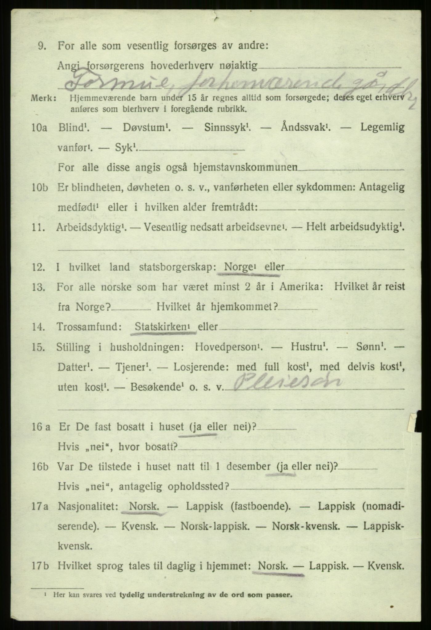 SATØ, 1920 census for Balsfjord, 1920, p. 5036